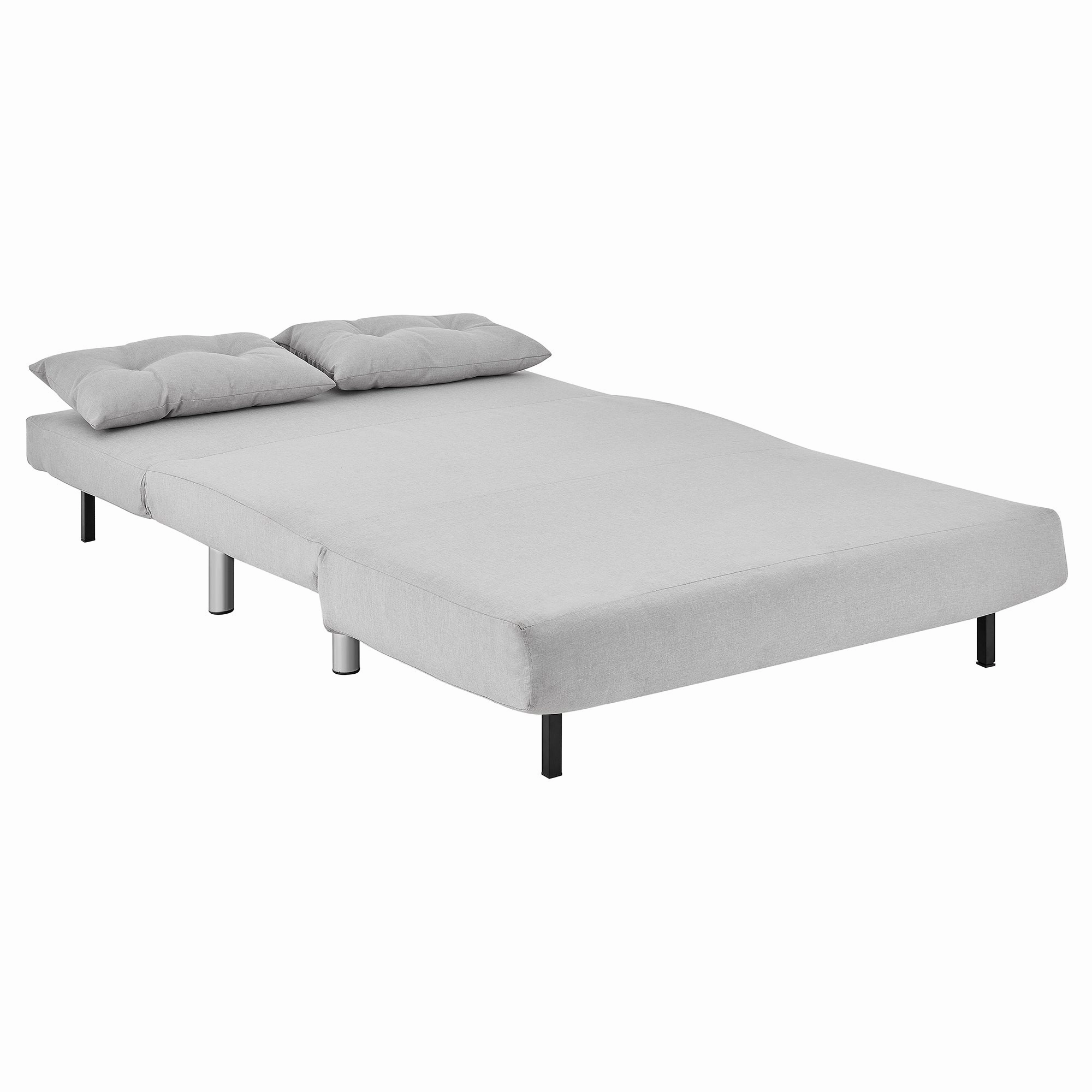 ALGO 2-Seater Small Double Folding Sofa Bed with Cushion Grey Fabric