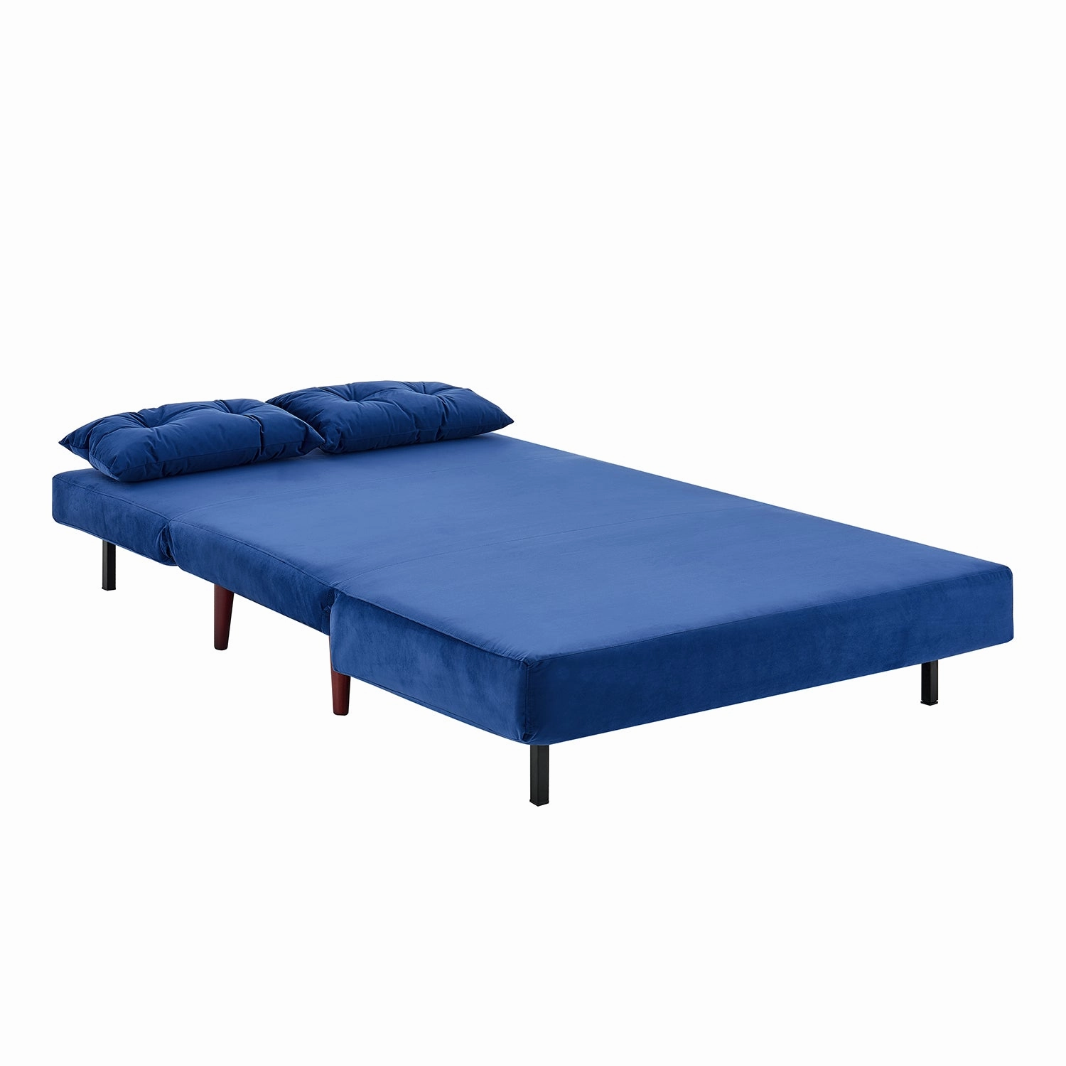 Algo 2-Seater Small Double Folding Sofabed in Blue Velvet