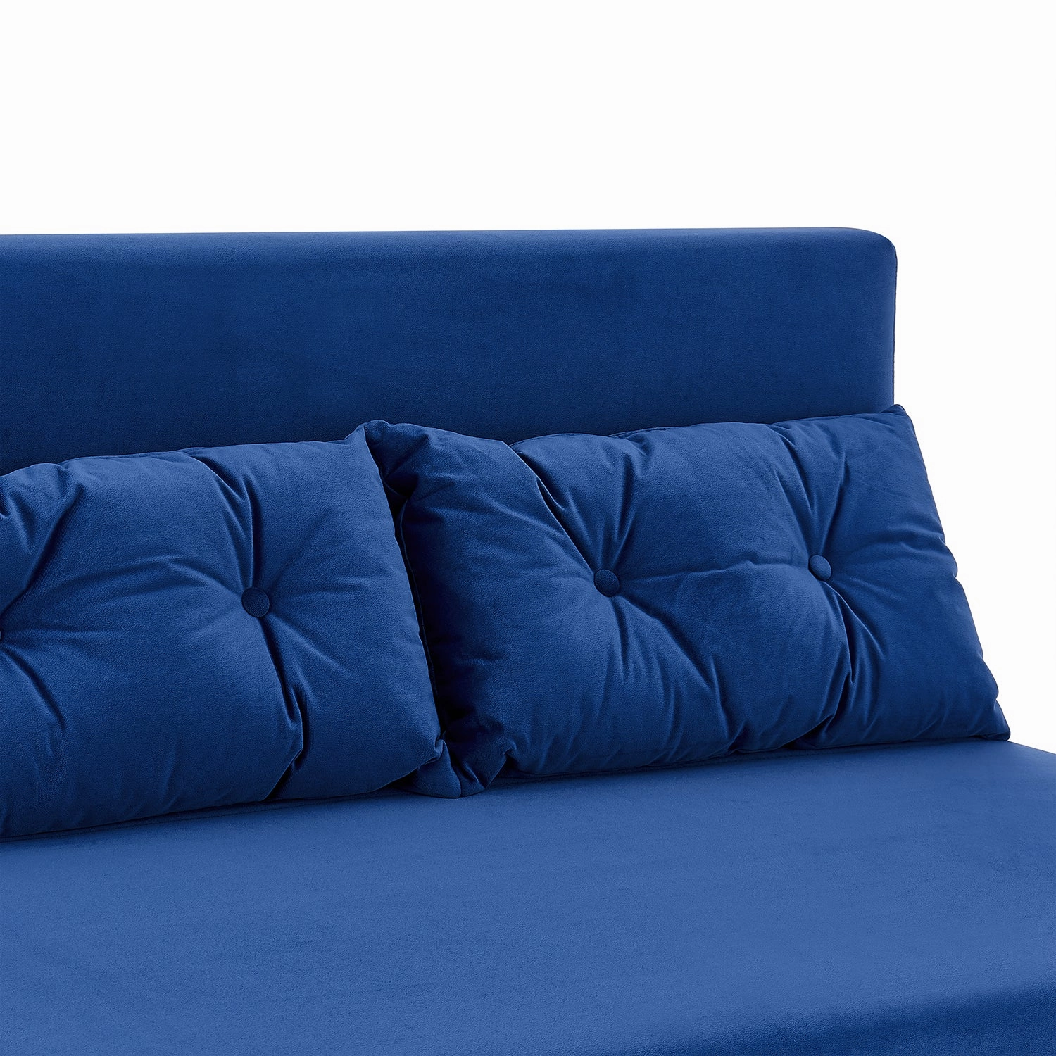 Algo 2-Seater Small Double Folding Sofabed in Blue Velvet