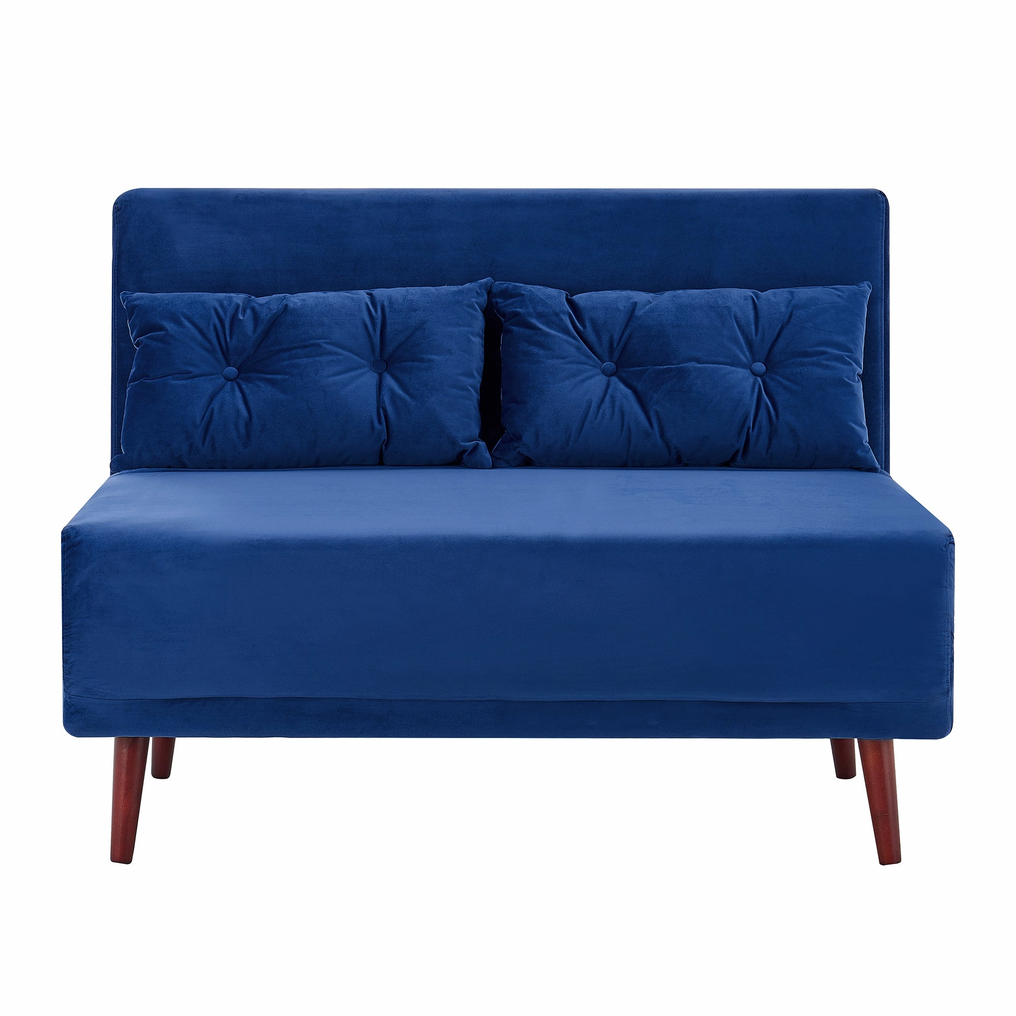 Algo 2-Seater Small Double Folding Sofabed in Blue Velvet