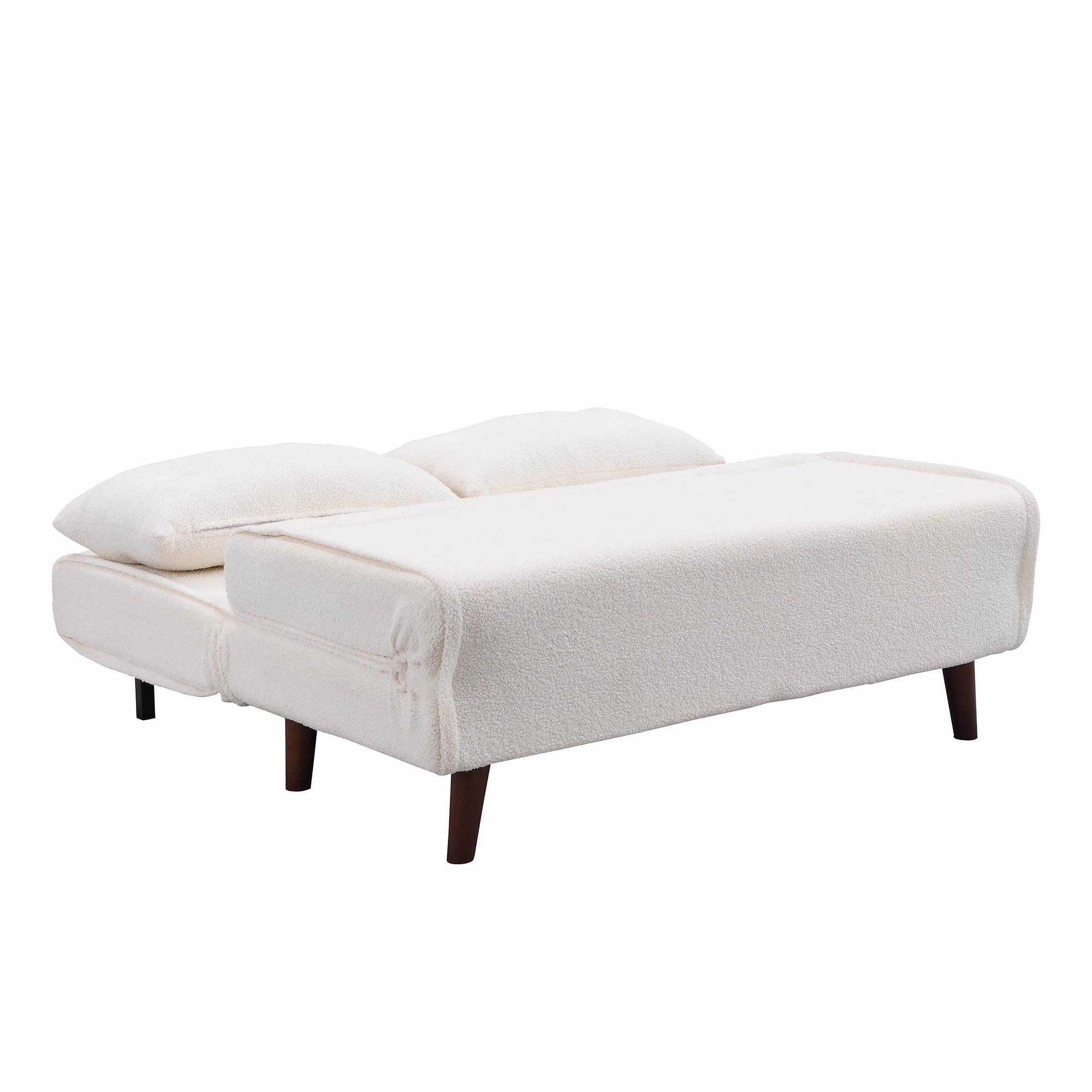 Algo Sofabed with Cushions in Beige Teddy Fabric 2 Seater