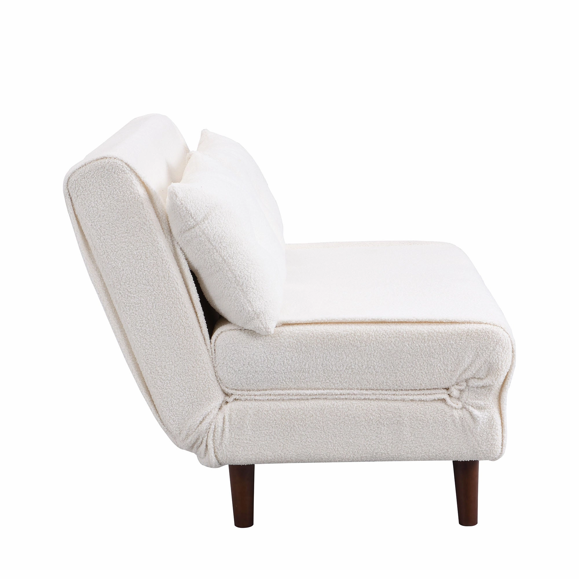 Algo Sofabed with Cushions in Beige Teddy Fabric 2 Seater