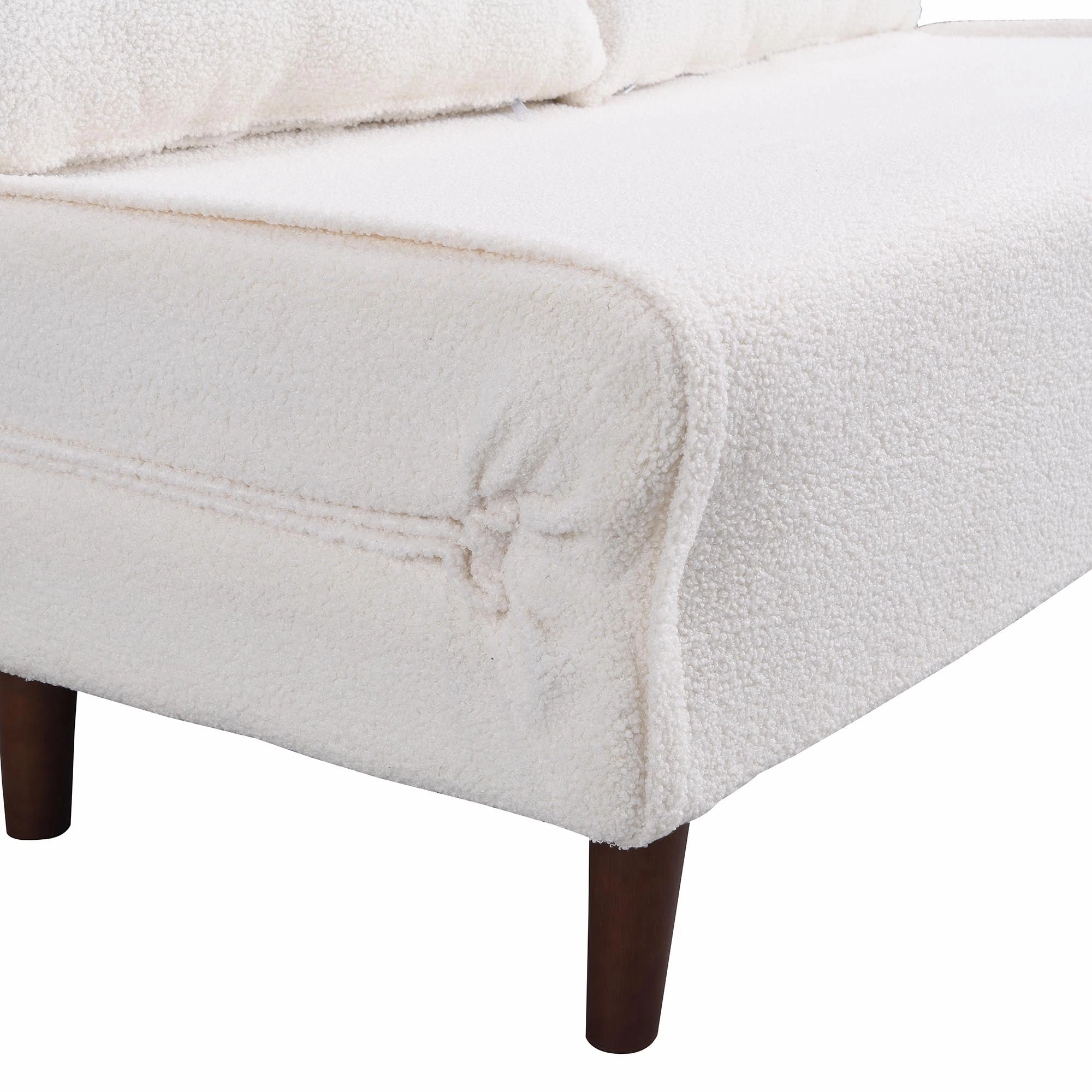 Algo Sofabed with Cushions in Beige Teddy Fabric 2 Seater