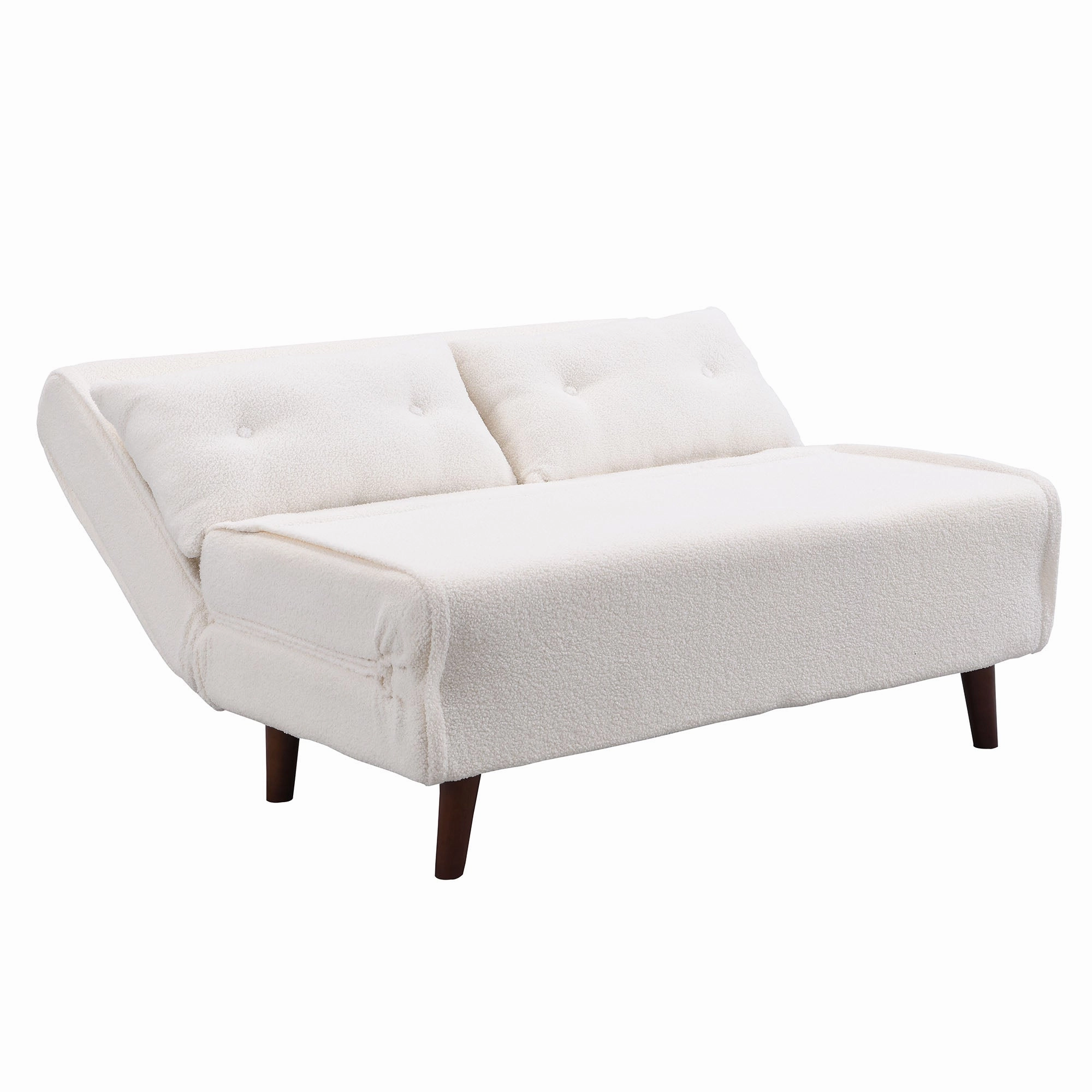 Algo Sofabed with Cushions in Beige Teddy Fabric 2 Seater