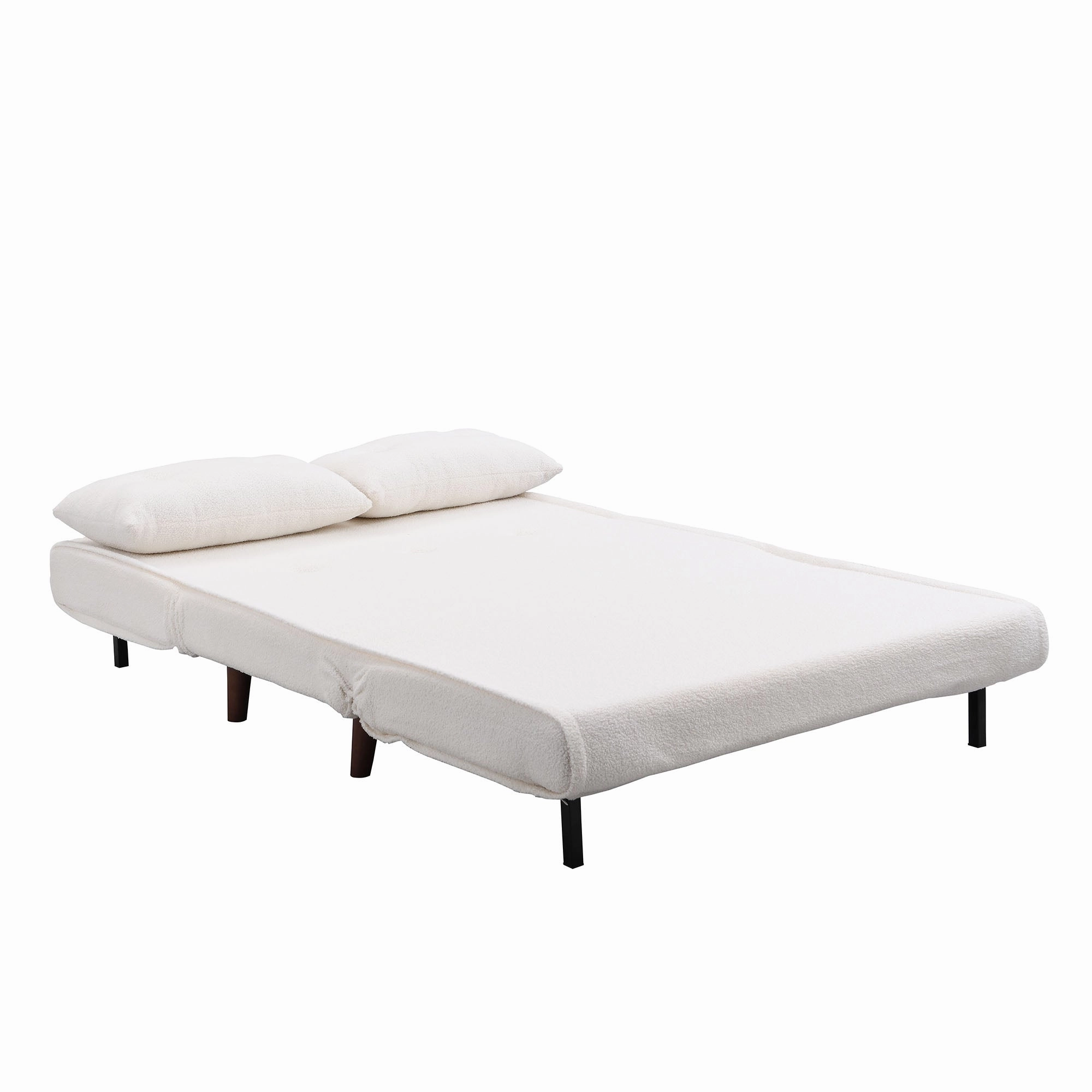 Algo Sofabed with Cushions in Beige Teddy Fabric 2 Seater