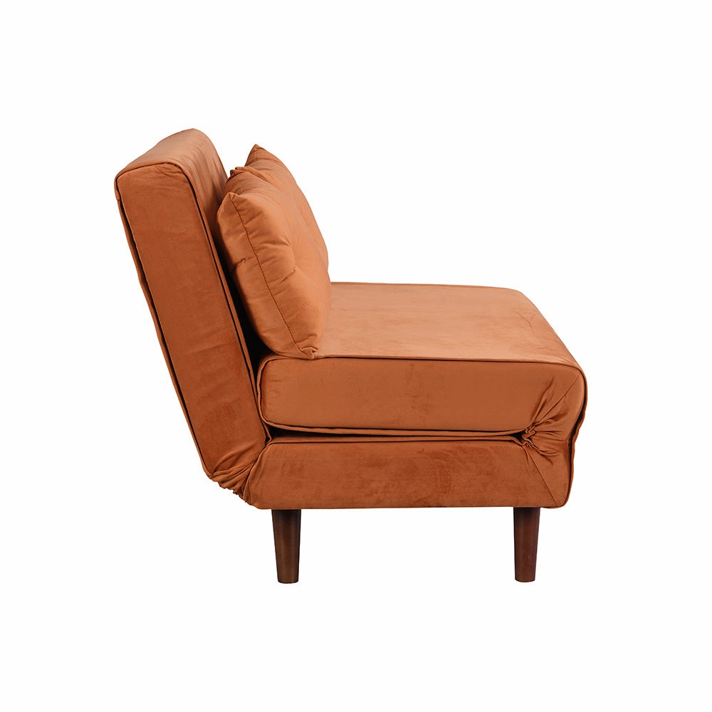 Algo Sofabed with Cushions in Orange Velvet 2 Seater