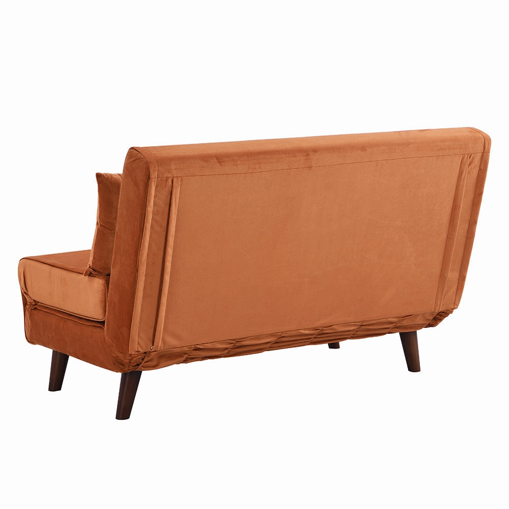 Algo Sofabed with Cushions in Orange Velvet 2 Seater
