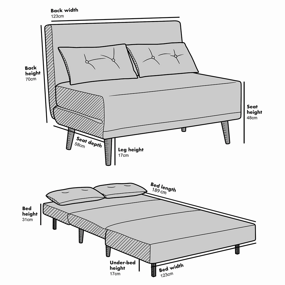 Algo Sofabed with Cushions in Orange Velvet 2 Seater