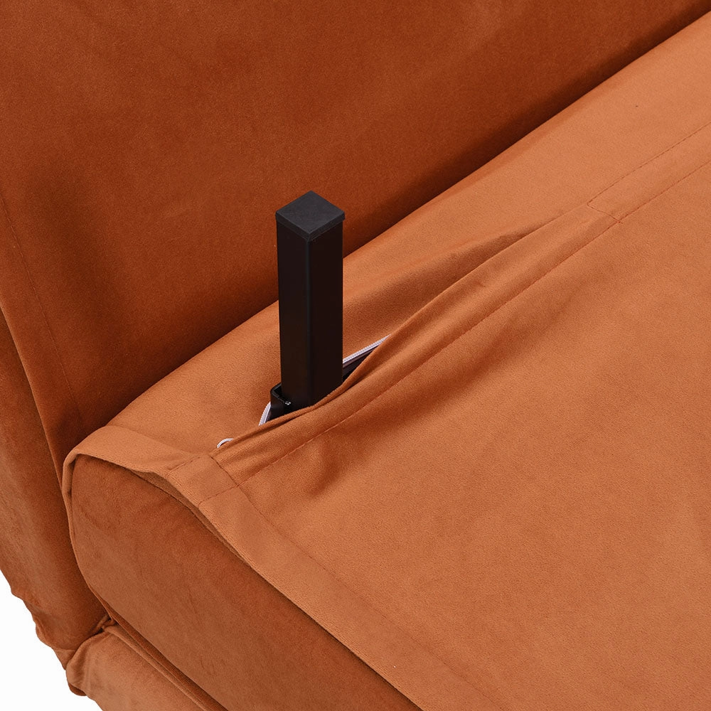 Algo Sofabed with Cushions in Orange Velvet 2 Seater