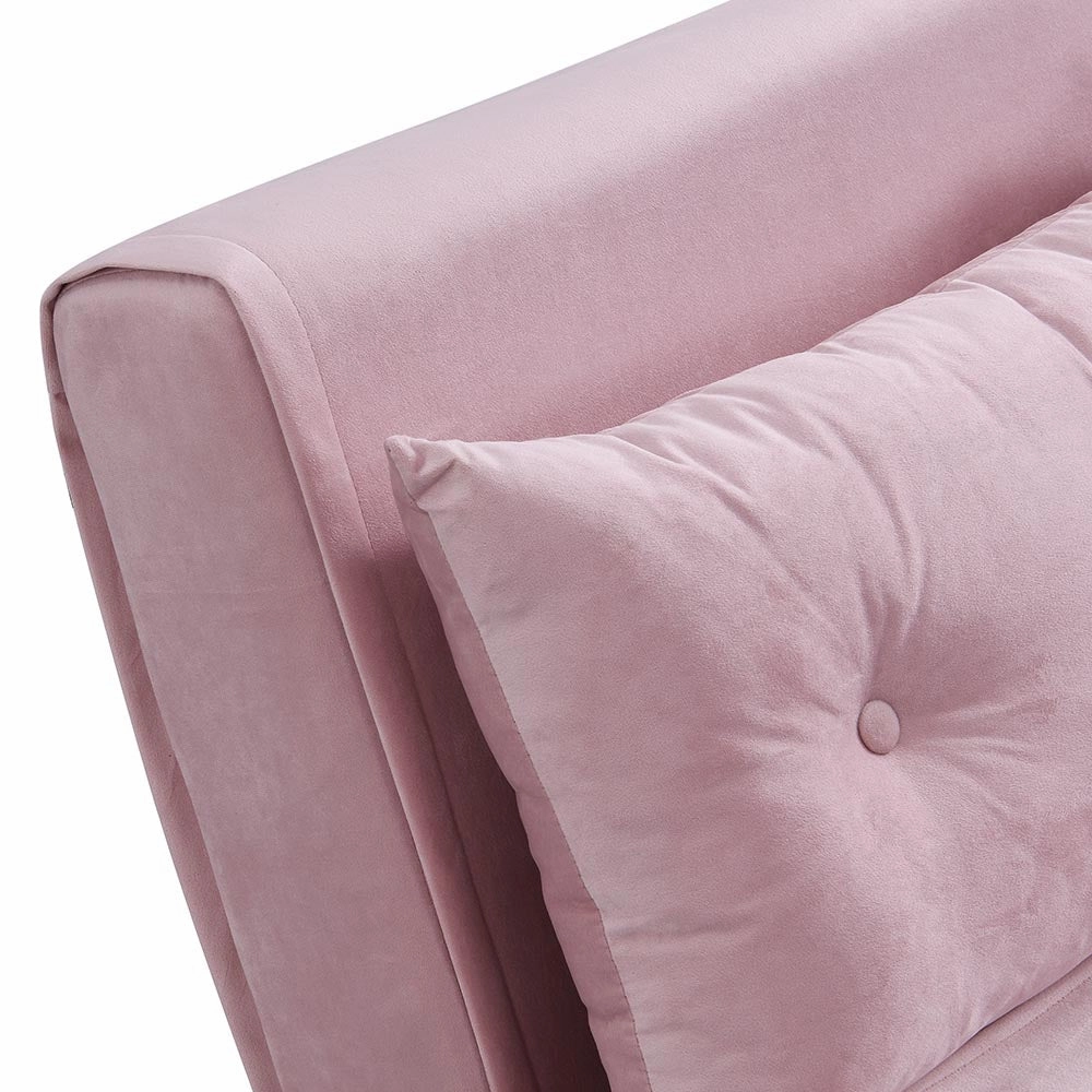 Algo Sofabed with Cushions in Pink Velvet 2 Seater