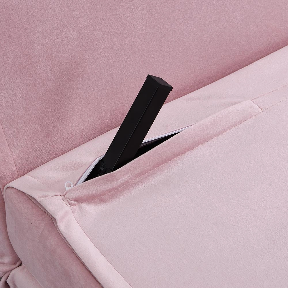 Algo Sofabed with Cushions in Pink Velvet 2 Seater