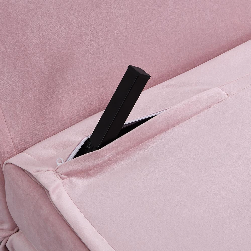 Algo Sofabed with Cushions in Pink Velvet 2 Seater