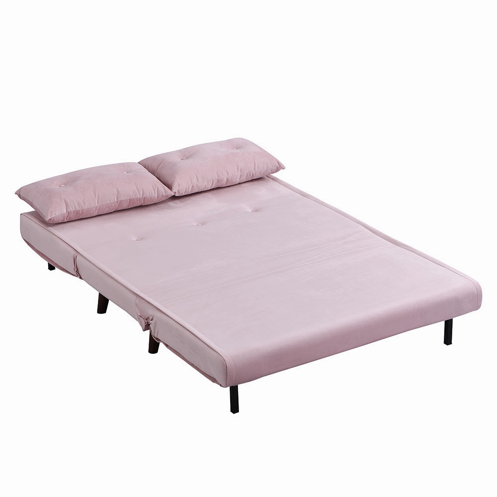 Algo Sofabed with Cushions in Pink Velvet 2 Seater