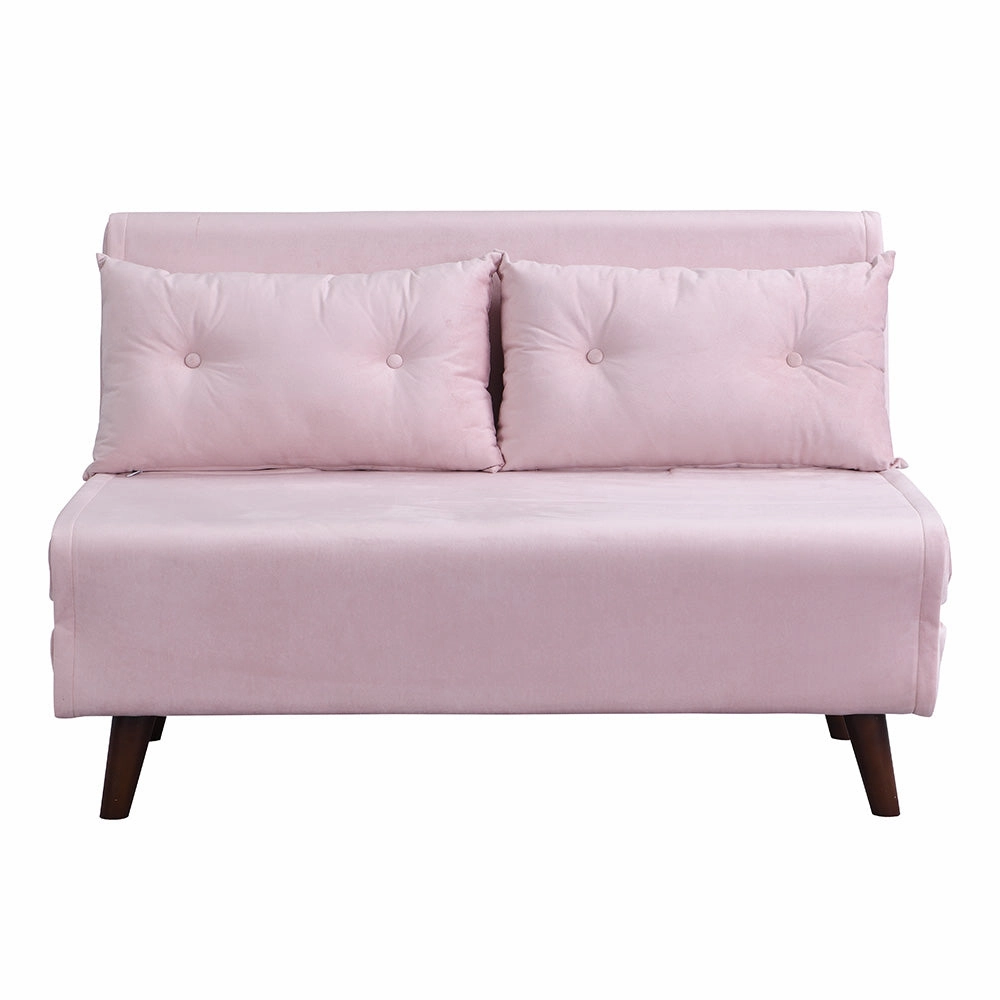 Algo Sofabed with Cushions in Pink Velvet 2 Seater