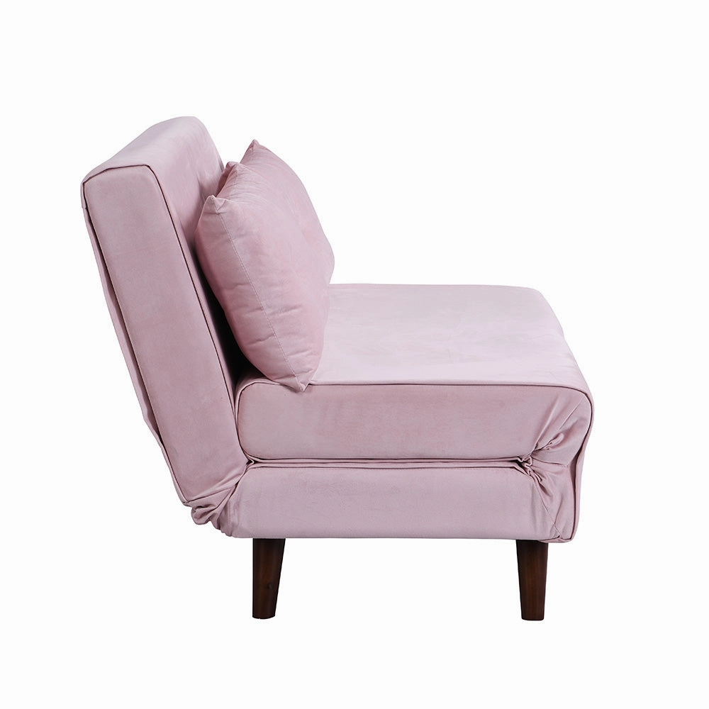 Algo Sofabed with Cushions in Pink Velvet 2 Seater