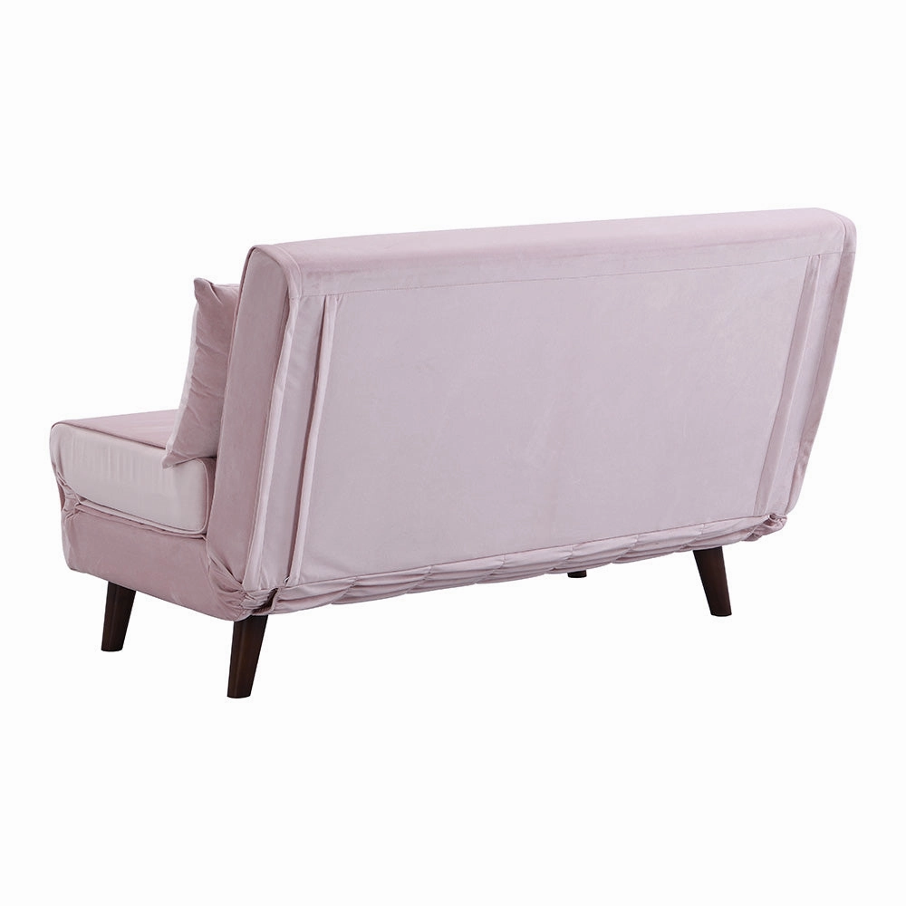 Algo Sofabed with Cushions in Pink Velvet 2 Seater