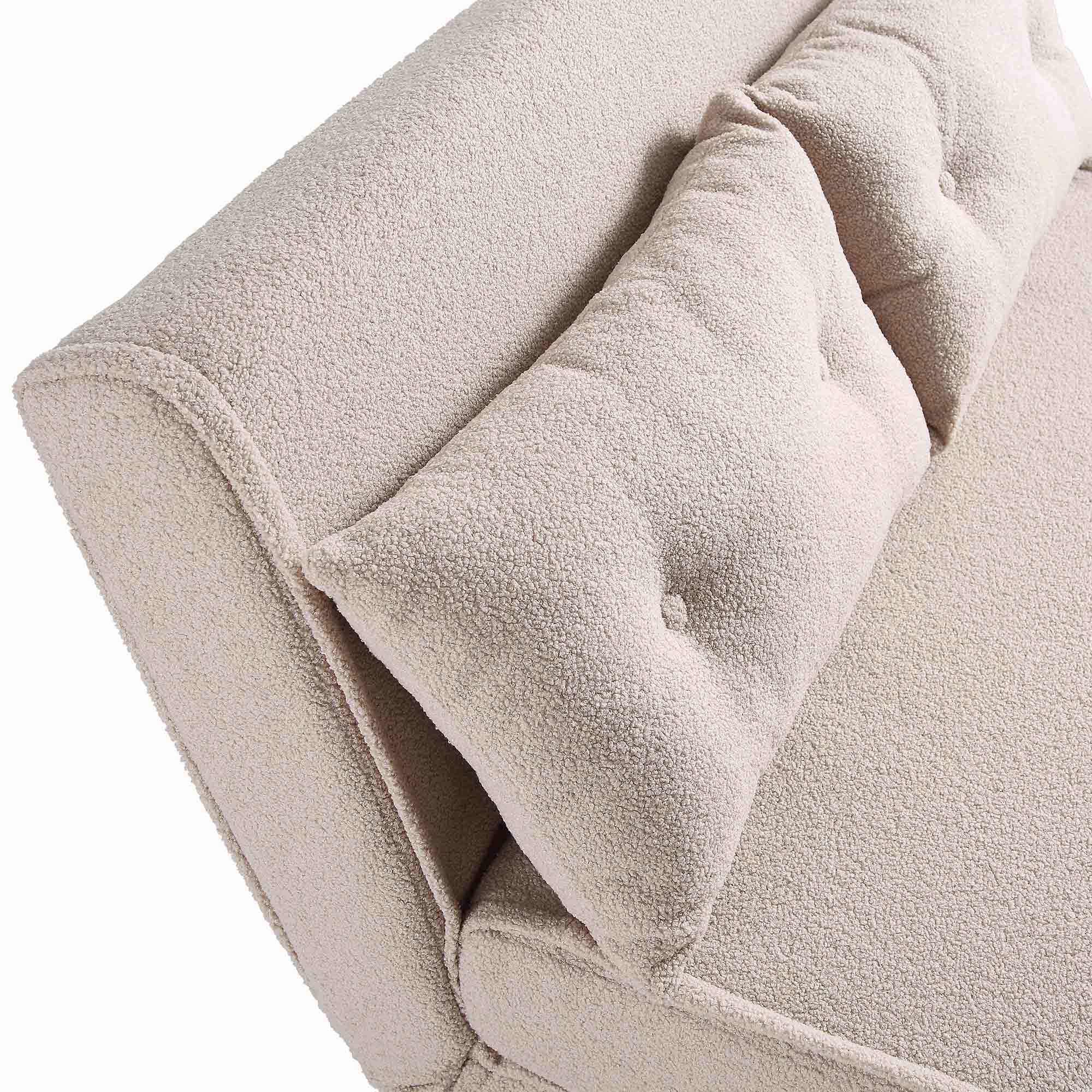 Algo Sofabed with Cushions in Taupe Teddy Fabric 2 Seater