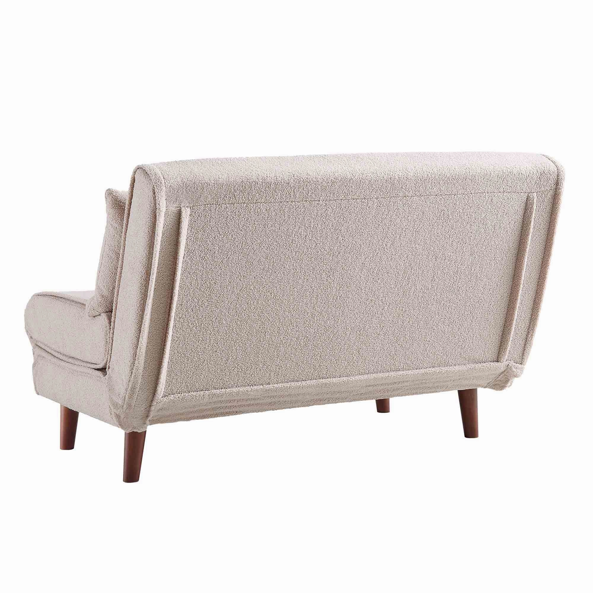 Algo Sofabed with Cushions in Taupe Teddy Fabric 2 Seater