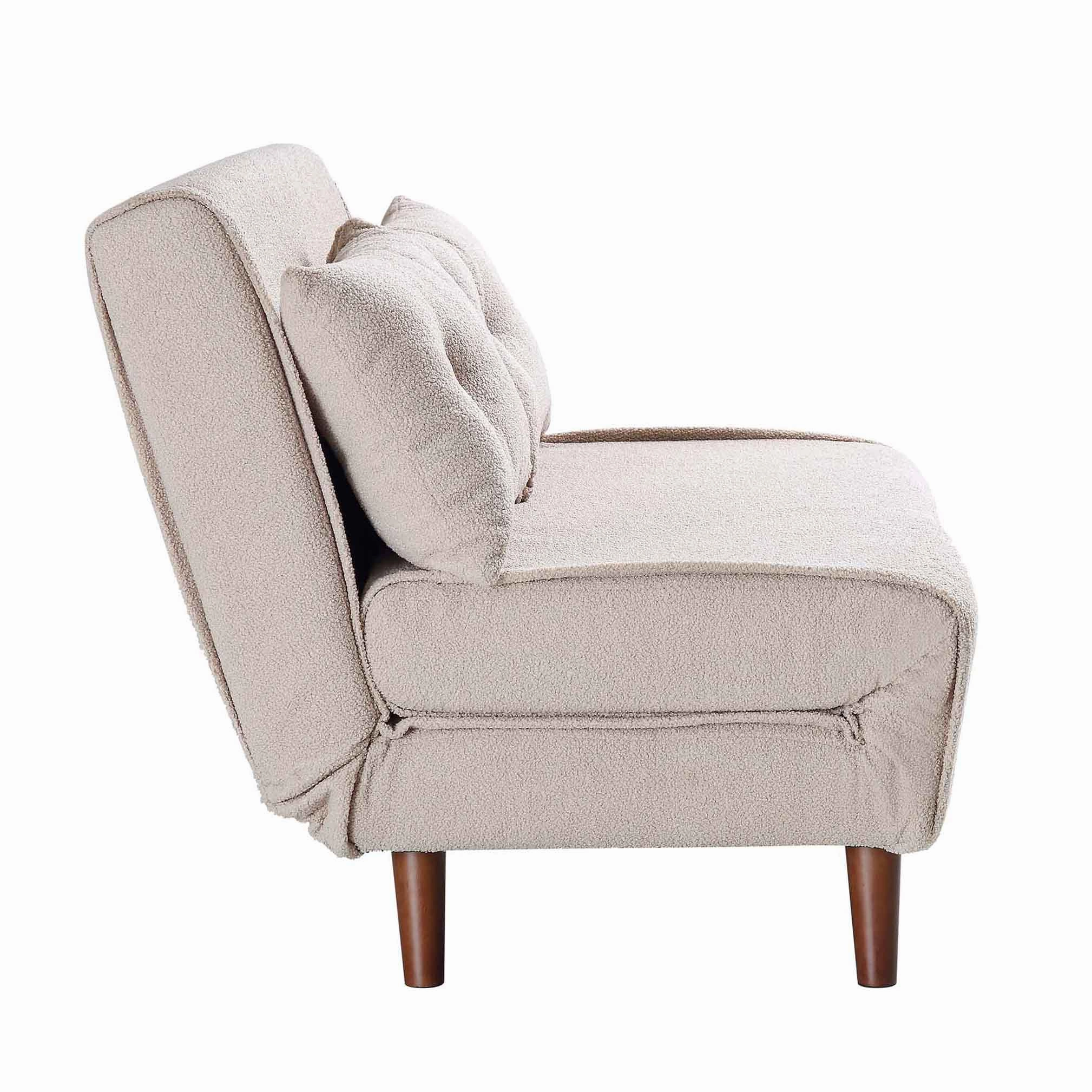 Algo Sofabed with Cushions in Taupe Teddy Fabric 2 Seater