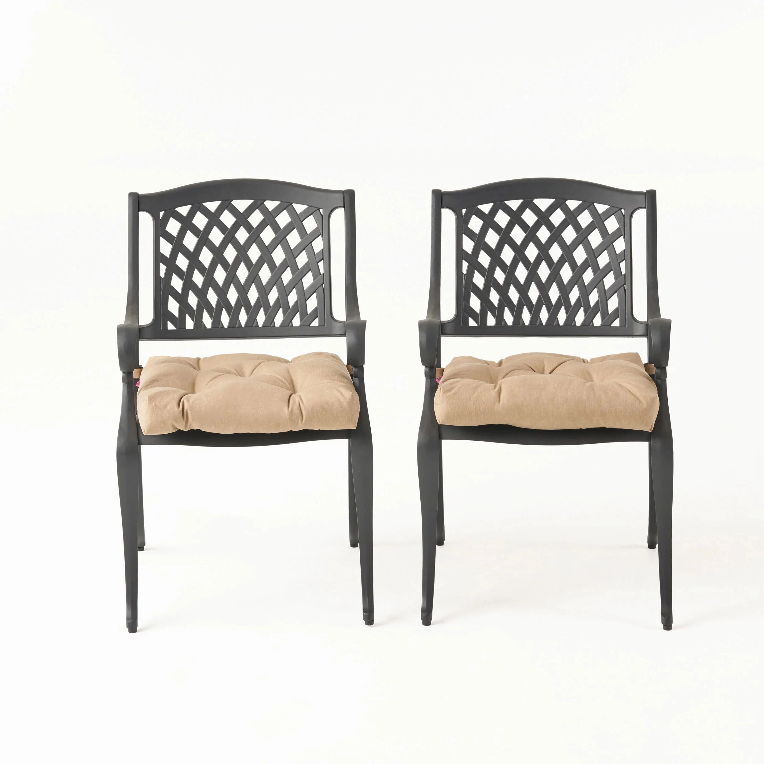 Allee Outdoor Dining Chair with Cushion (Set of 2)