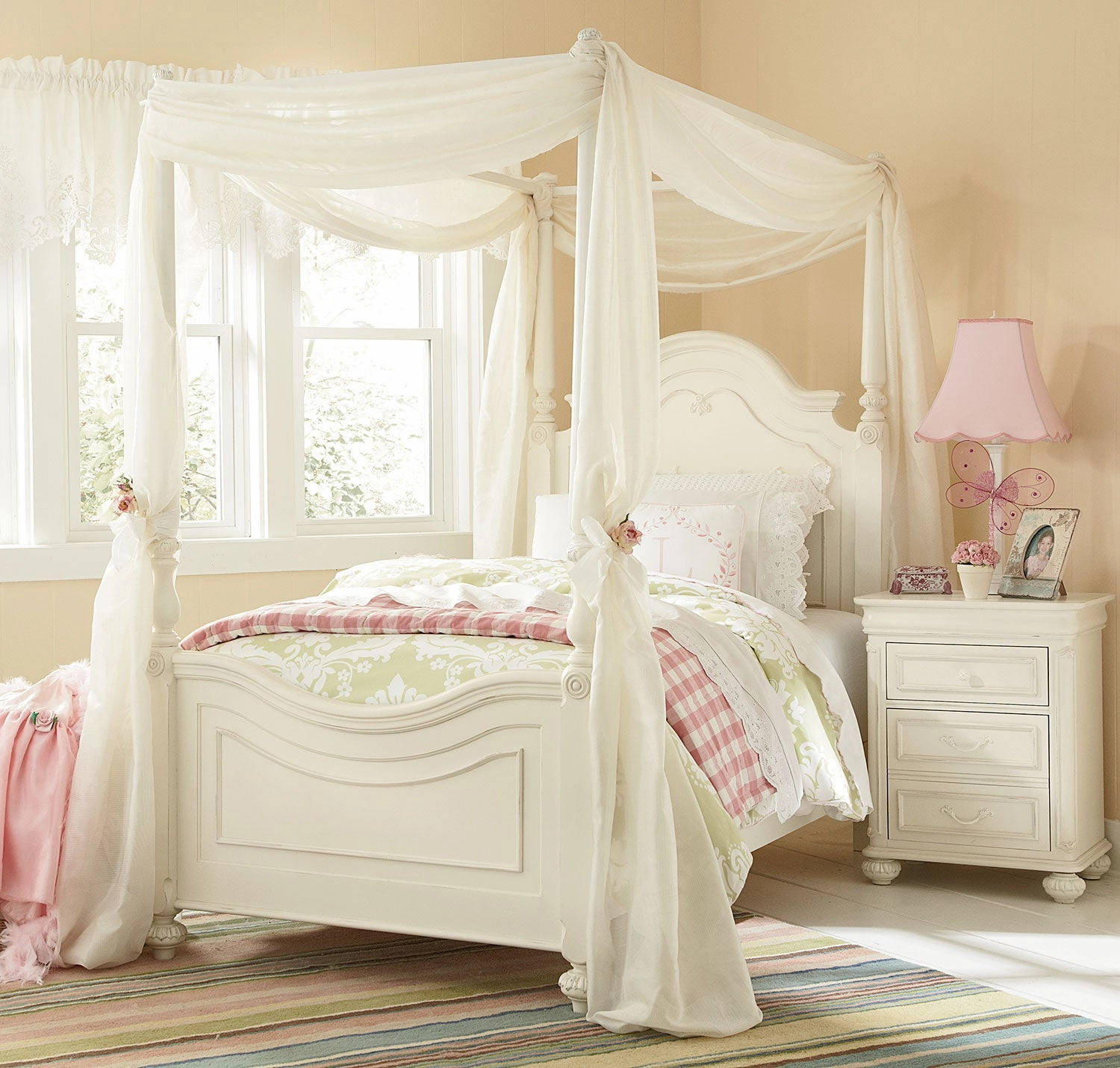 Amber Night Table - Antique White