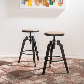 Antique Finish Firwood Swivel Adjustable Barstool (Set of 2) - NH848892 kitchen accessories, table linens