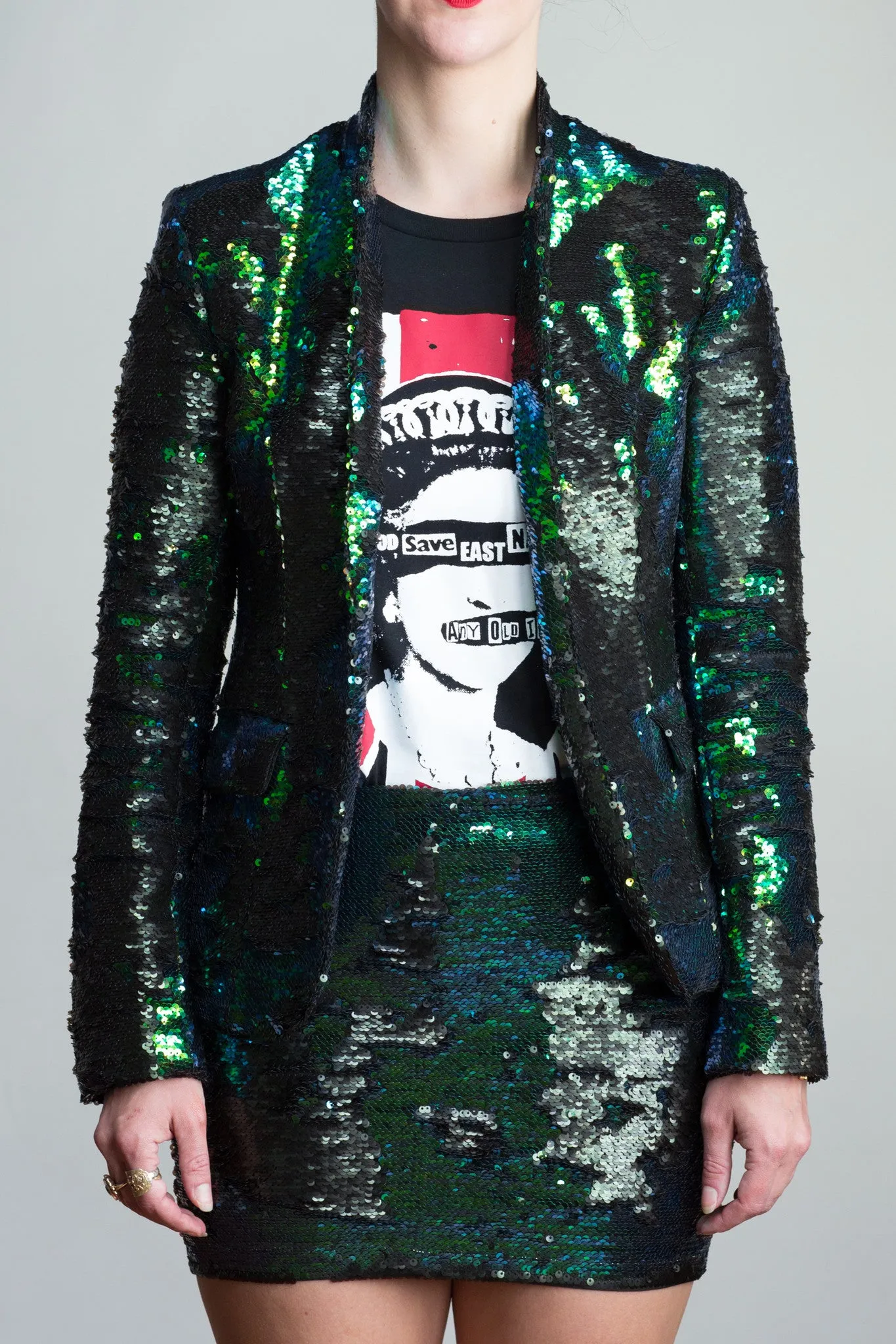 Any Old Iron Peacock Sequin jacket