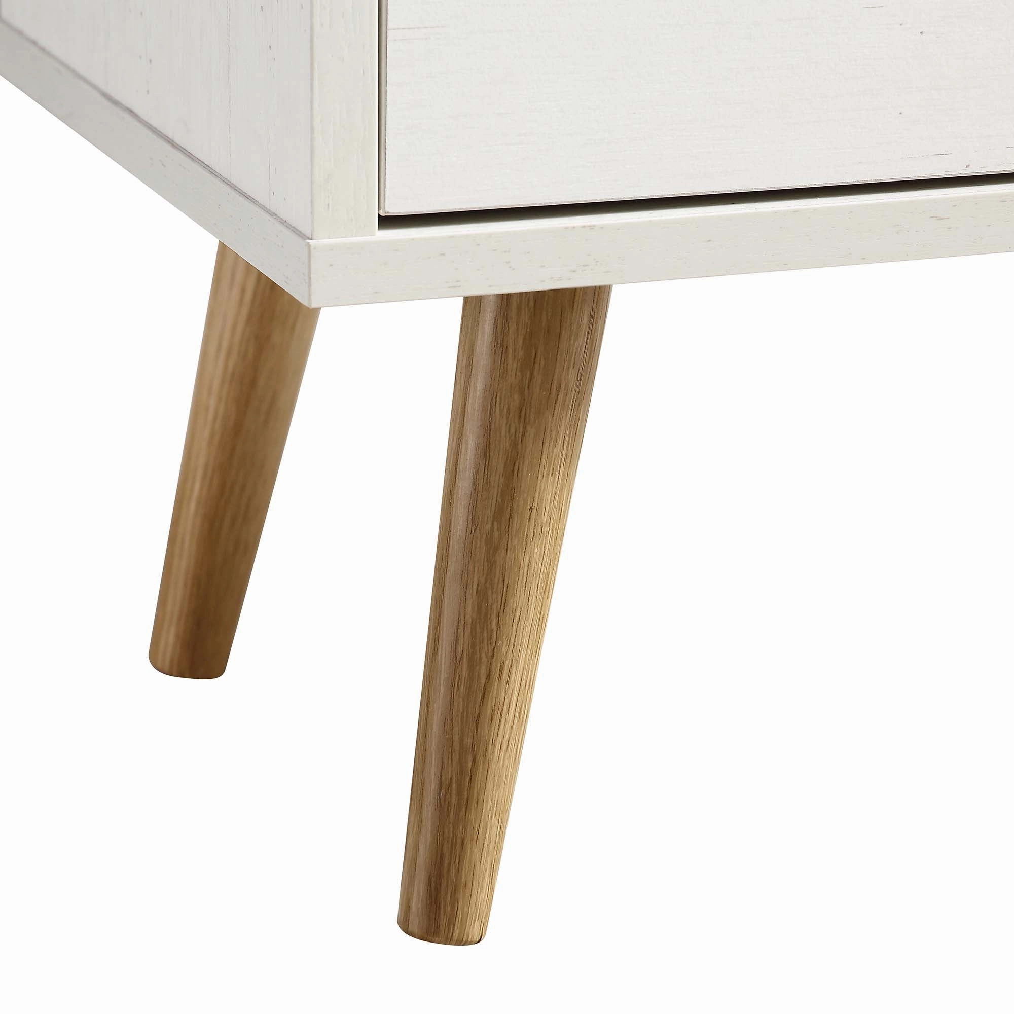 Anya Woven Rattan 3-Drawer Bedside Table in White
