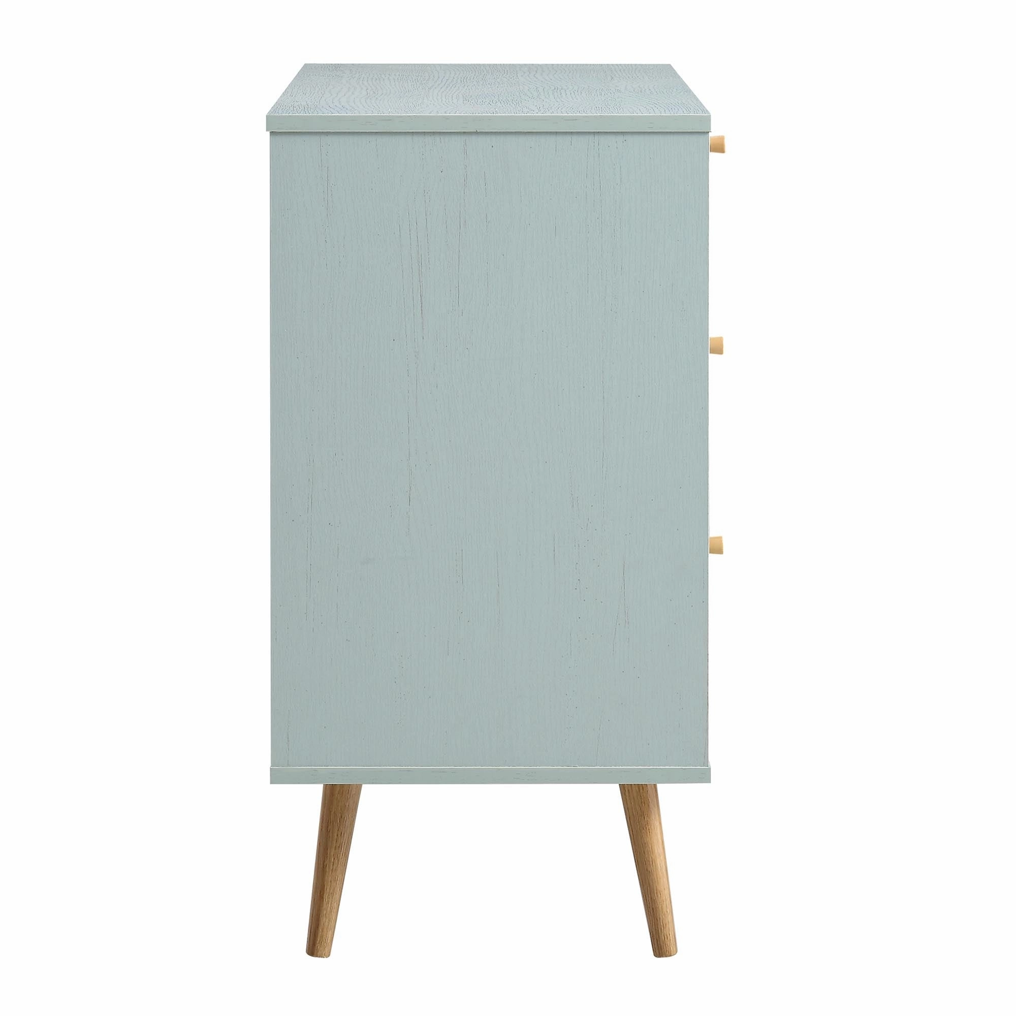 Anya Woven Rattan Chest of 3 Drawer in Mint Colour