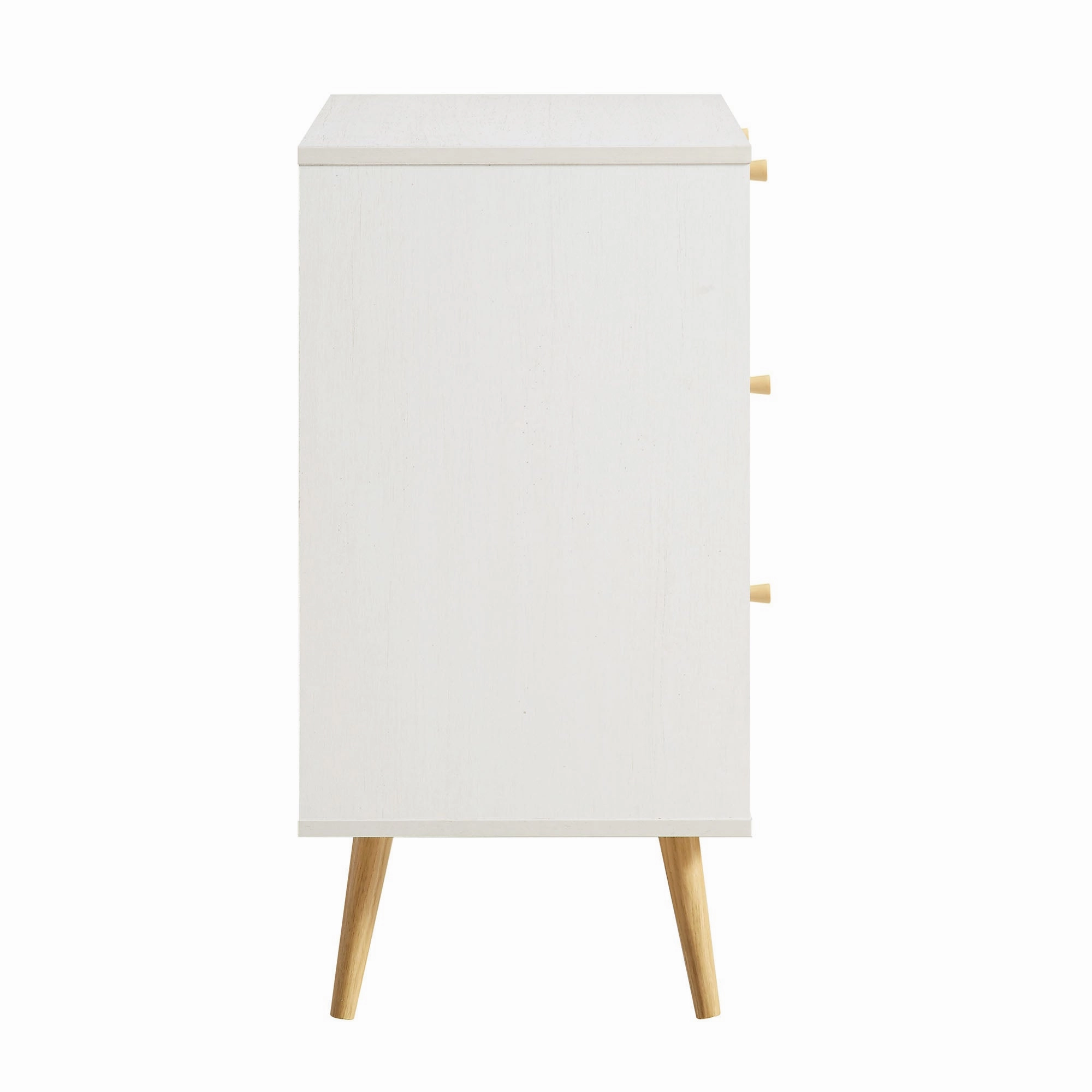 Anya Woven Rattan Chest of 3 Drawers in White