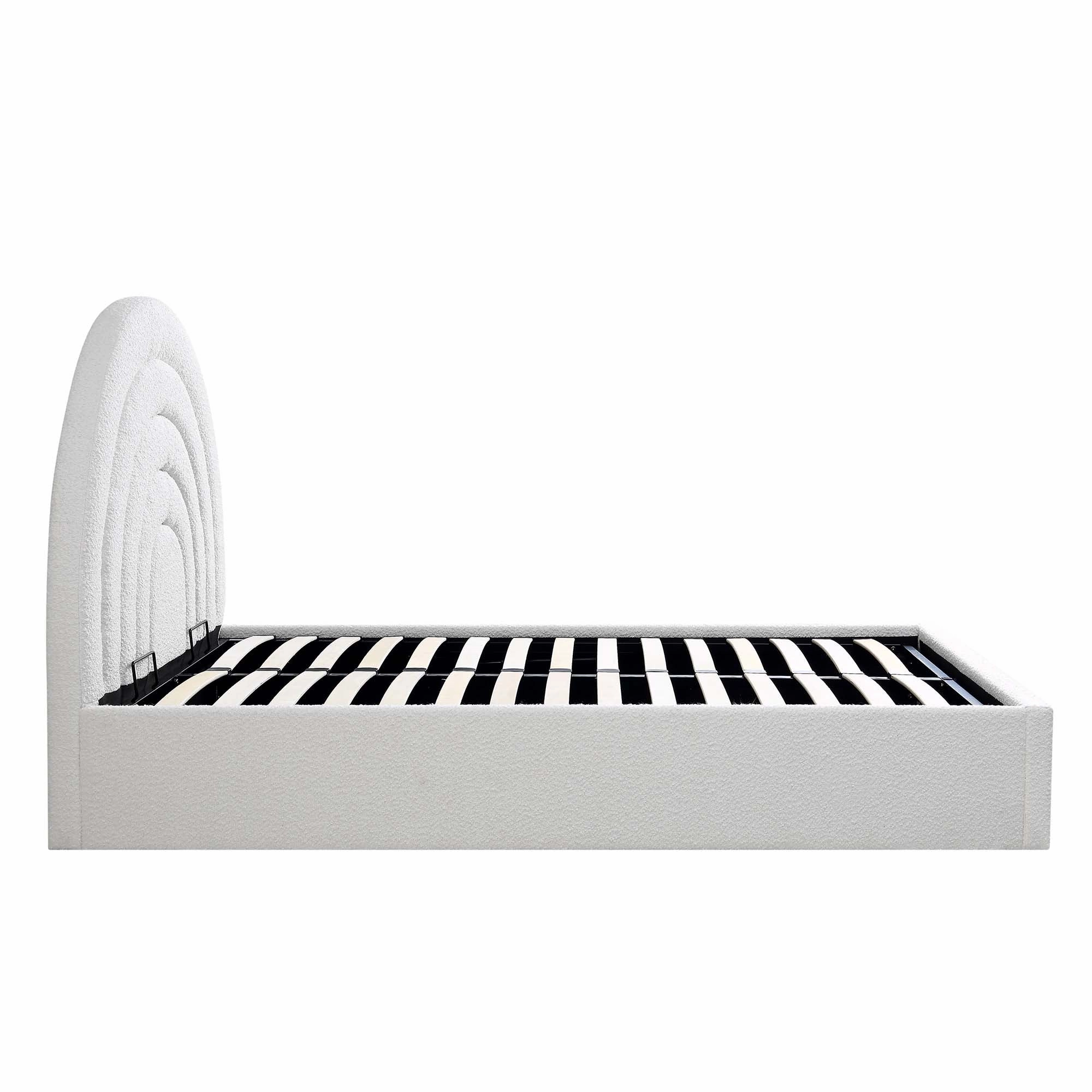 Archer White Boucle Ottoman Storage Bed