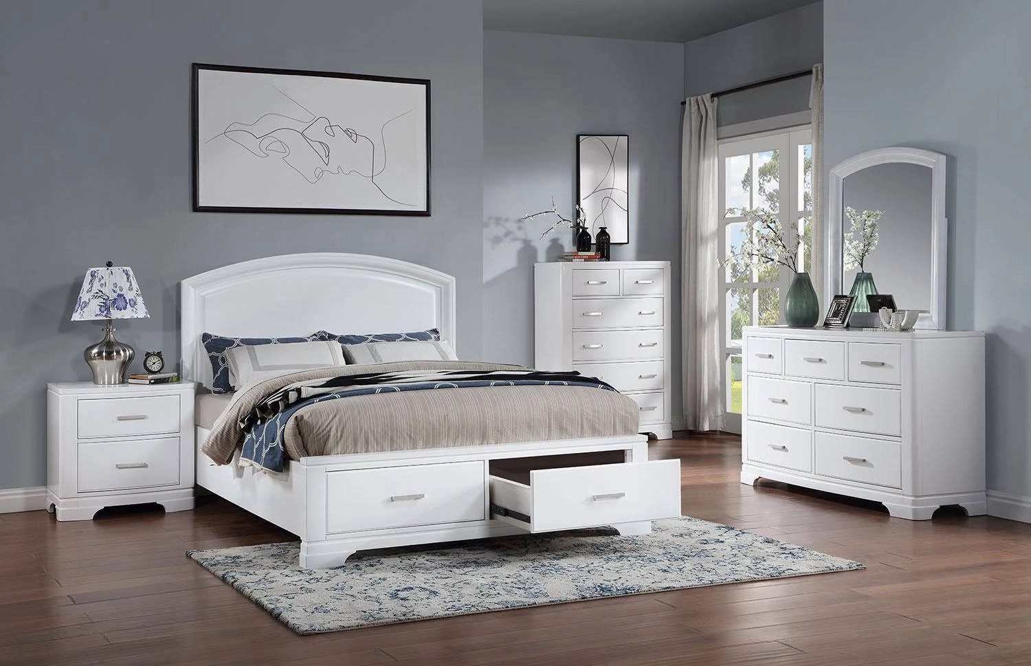 Arista 3-Piece Full Storage Bed - White