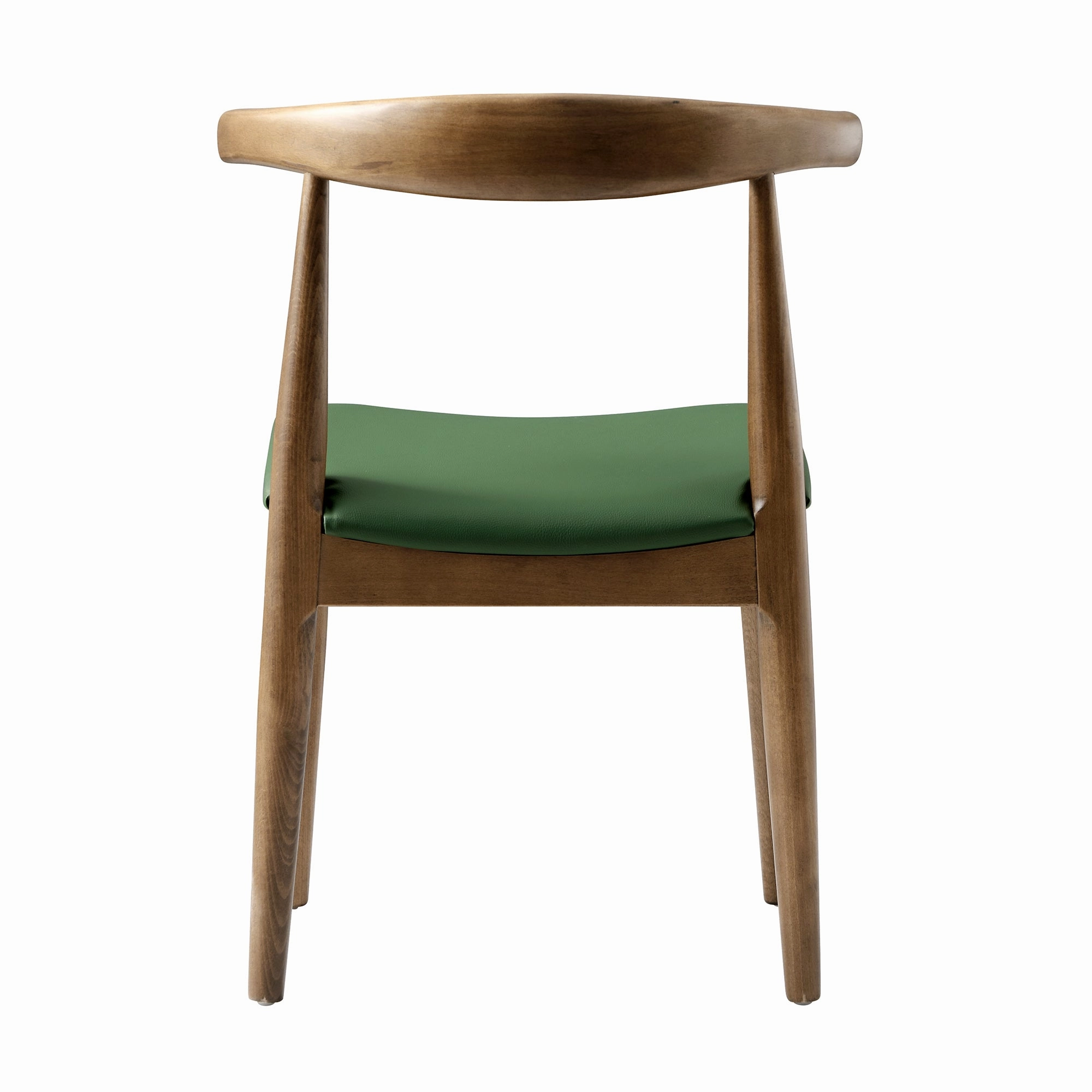 Arley Set of 2 Beech Wood Dining Chairs, Light Walnut and Olive Green