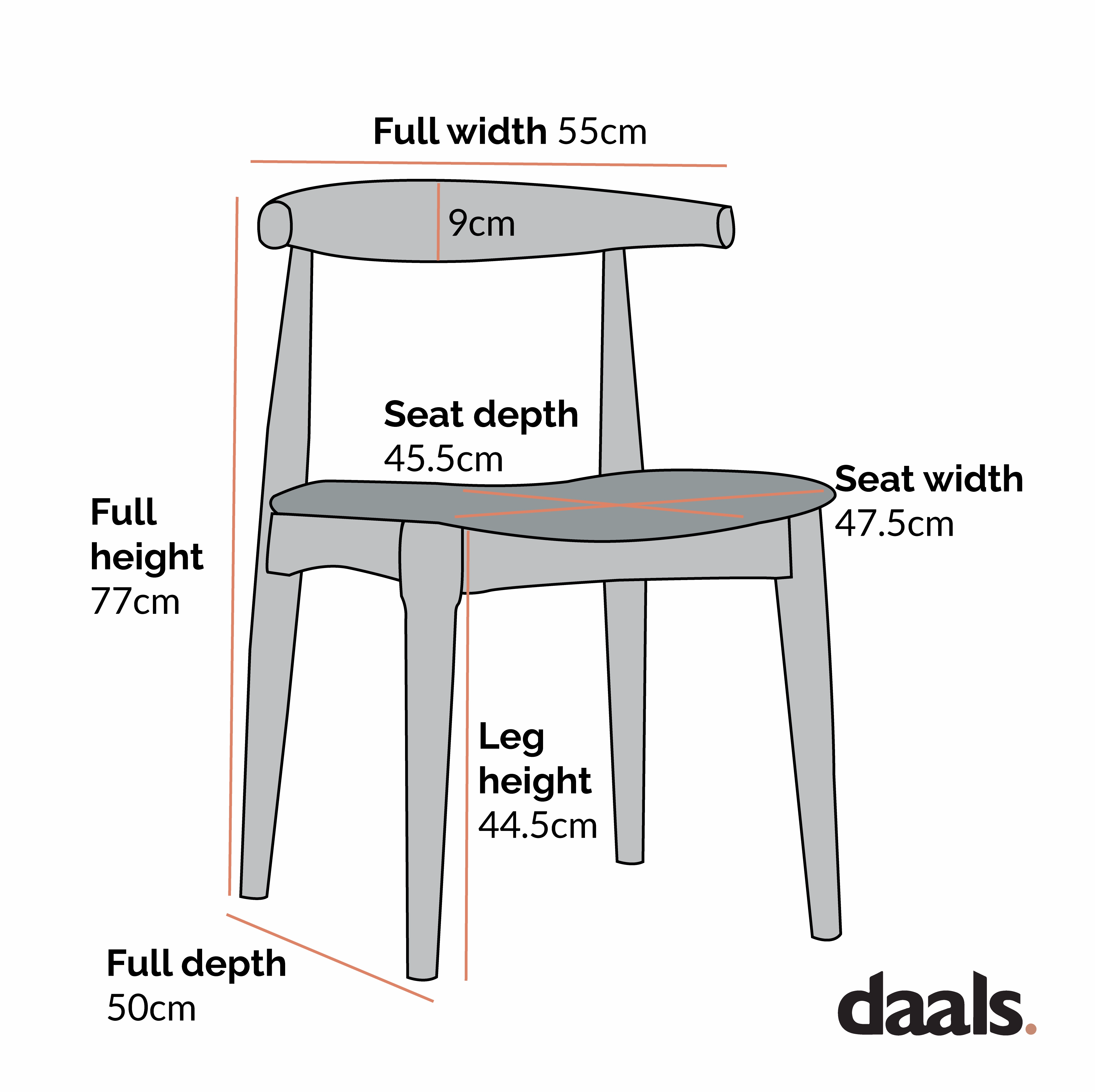 Arley Set of 2 Beech Wood Dining Chairs, Natural and Black