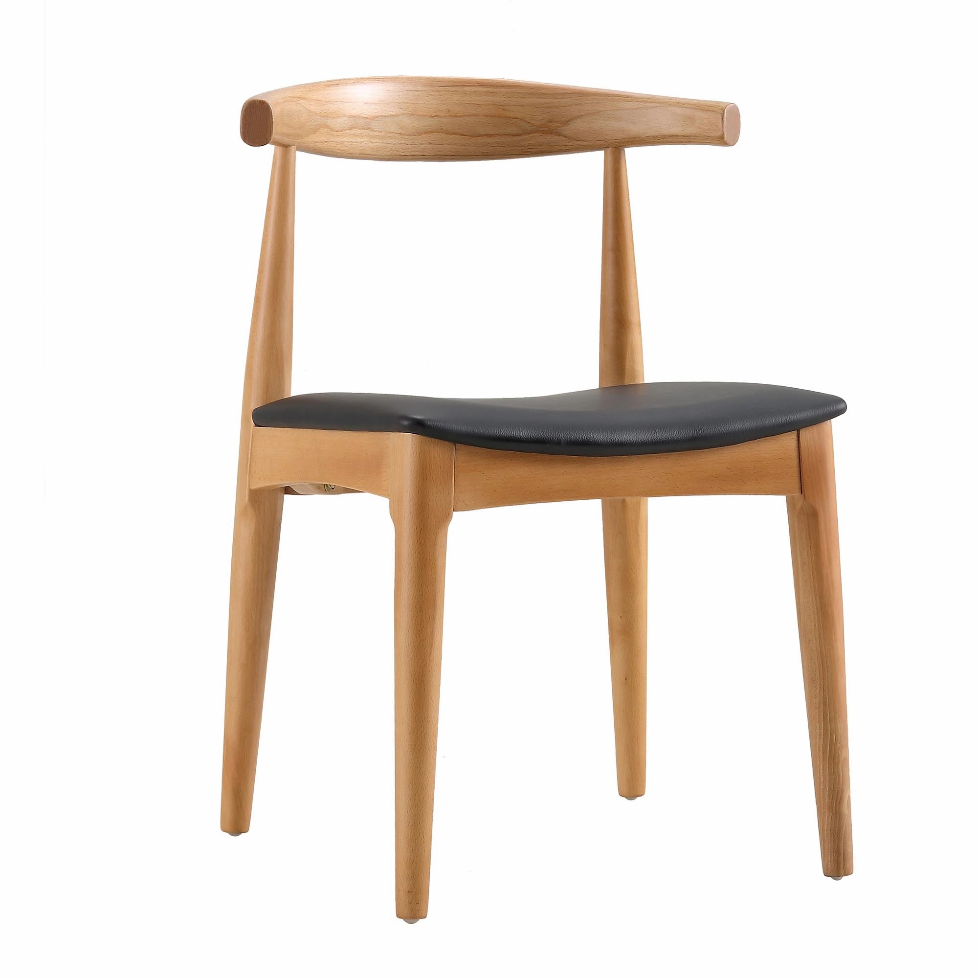Arley Set of 2 Beech Wood Dining Chairs, Natural and Black