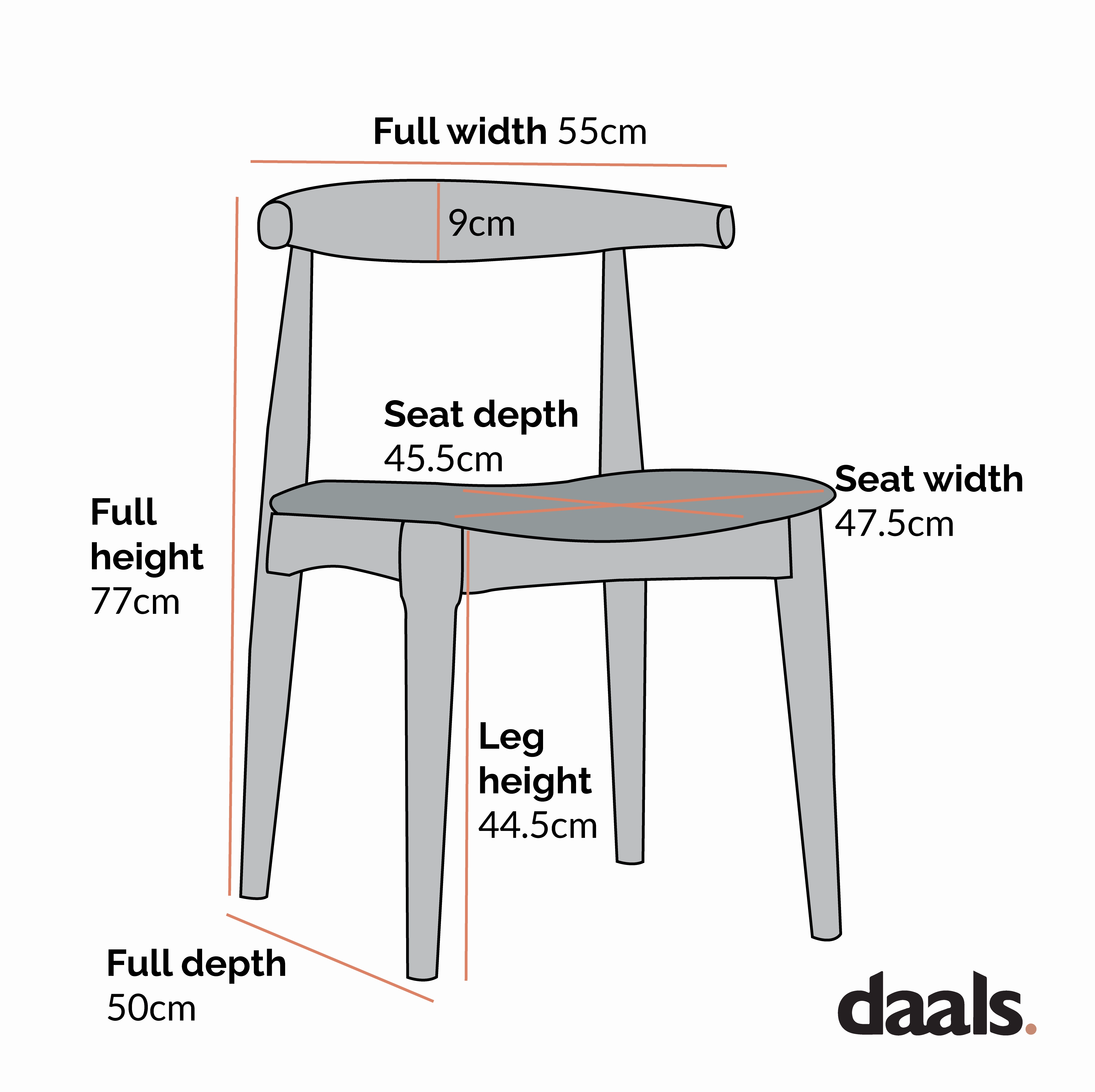 Arley Set of 2 Beech Wood Dining Chairs, Walnut and Black