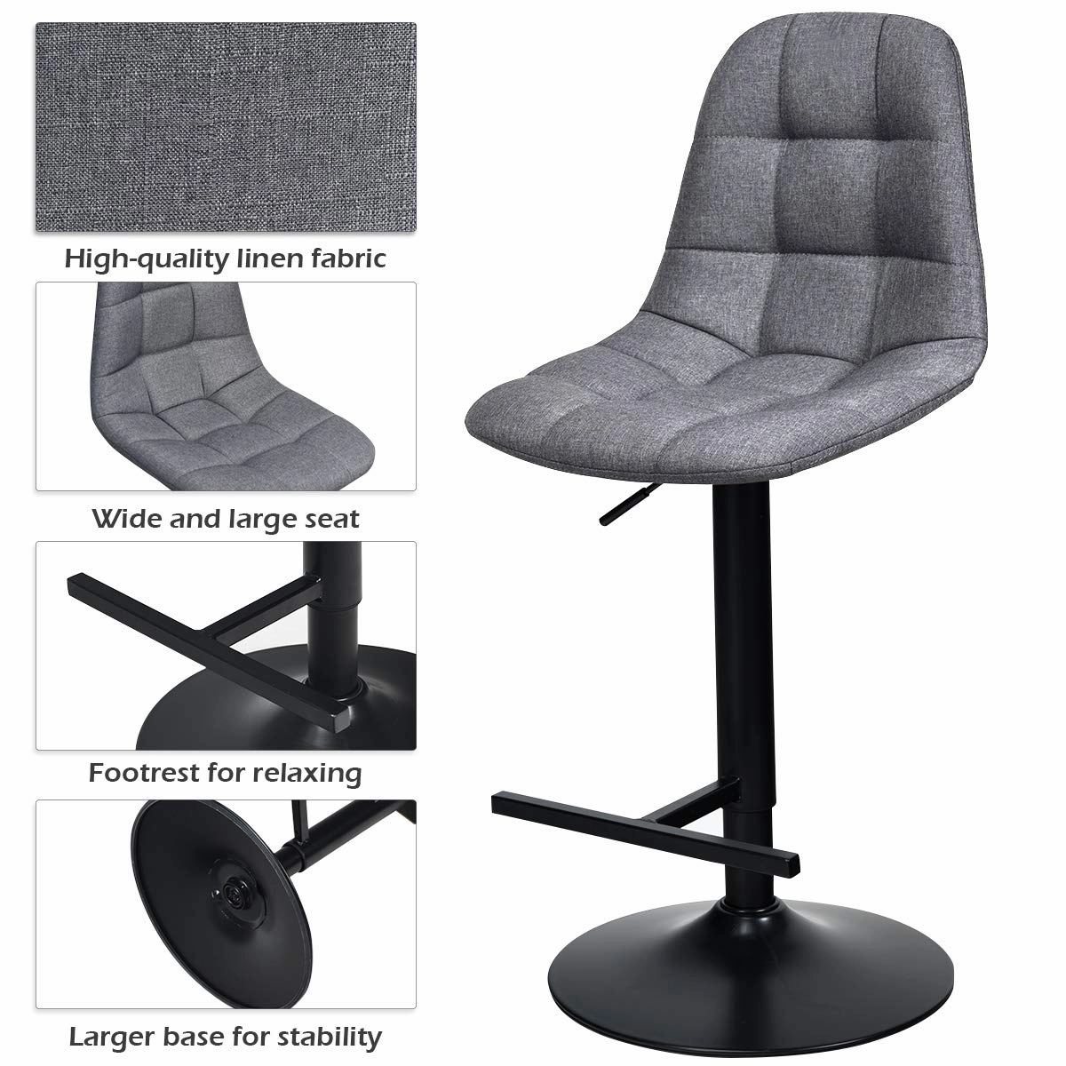 Armless Counter Height Chairs for Kitchen Dining Living Bistro Pub