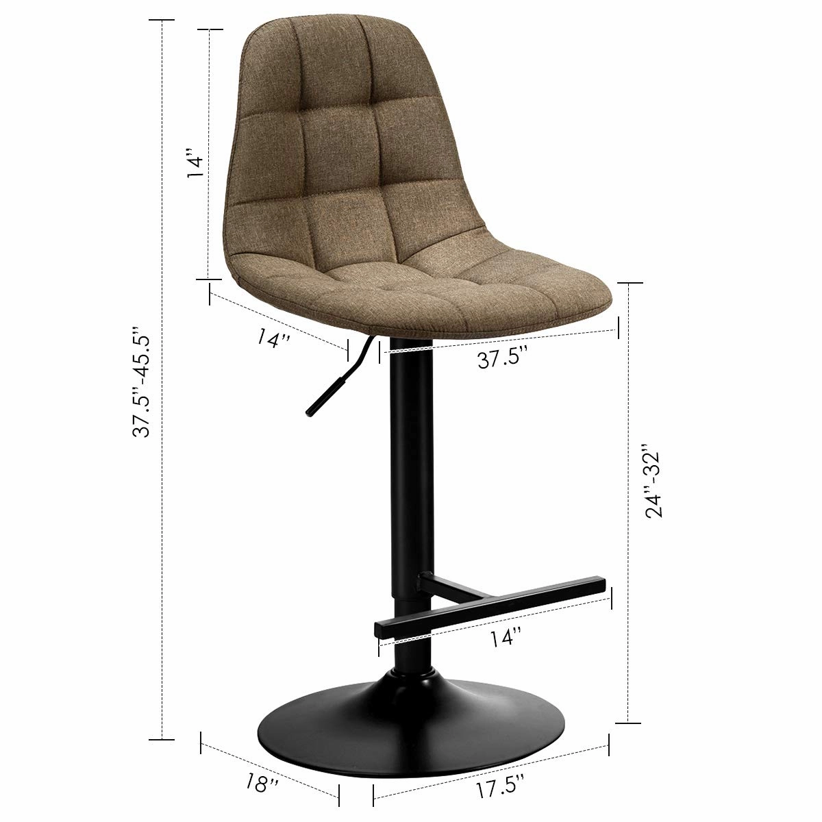 Armless Counter Height Chairs for Kitchen Dining Living Bistro Pub