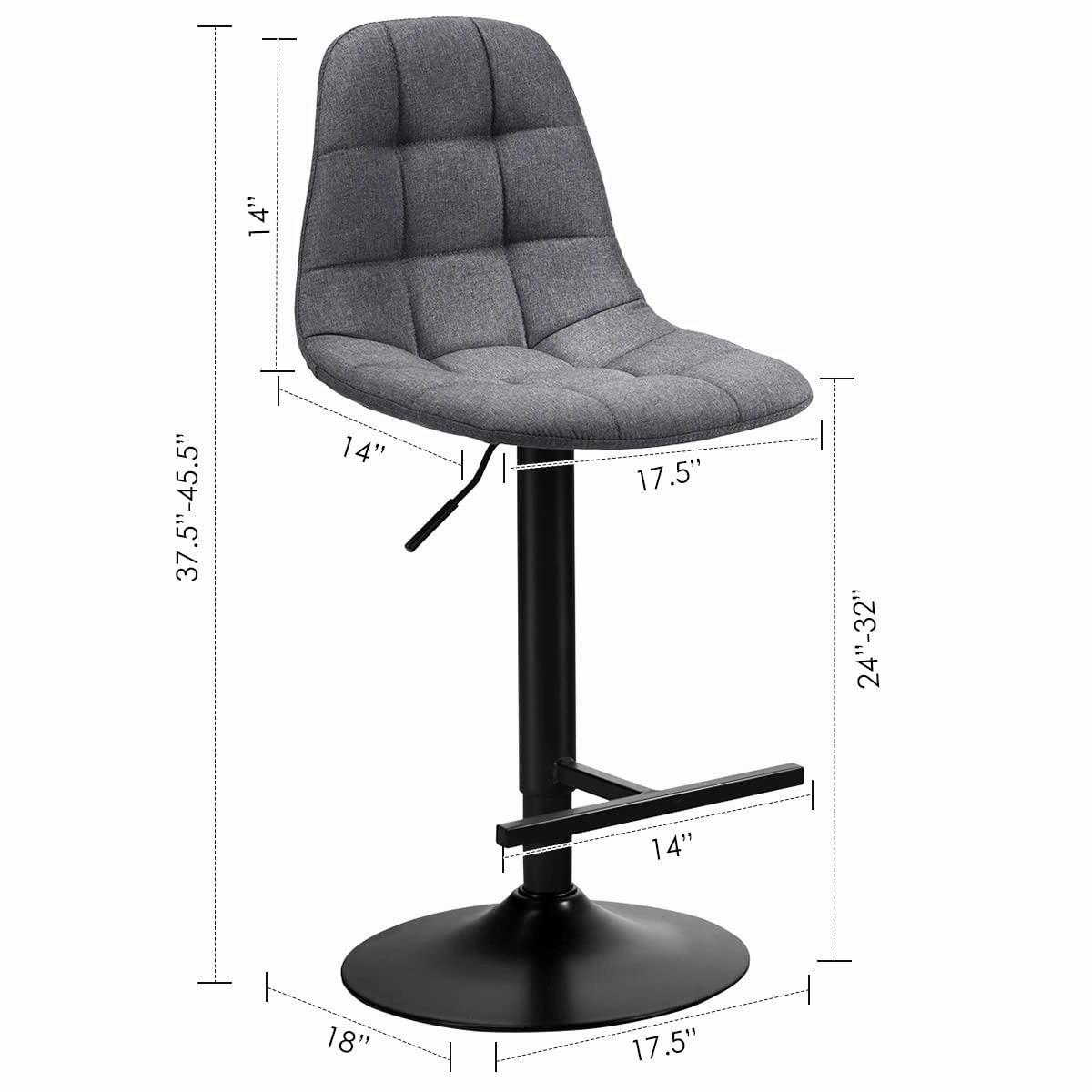 Armless Counter Height Chairs for Kitchen Dining Living Bistro Pub