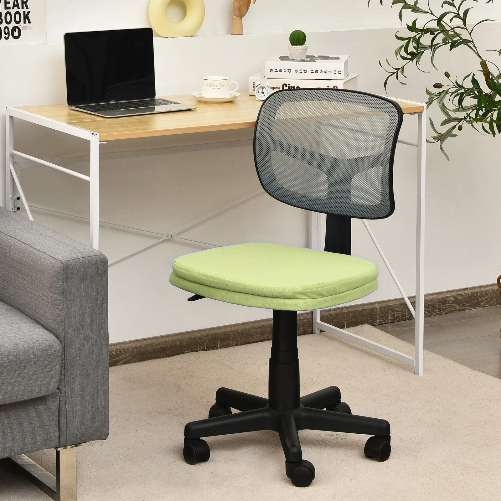 Armless Desk Chair, Low-Back Computer Chair