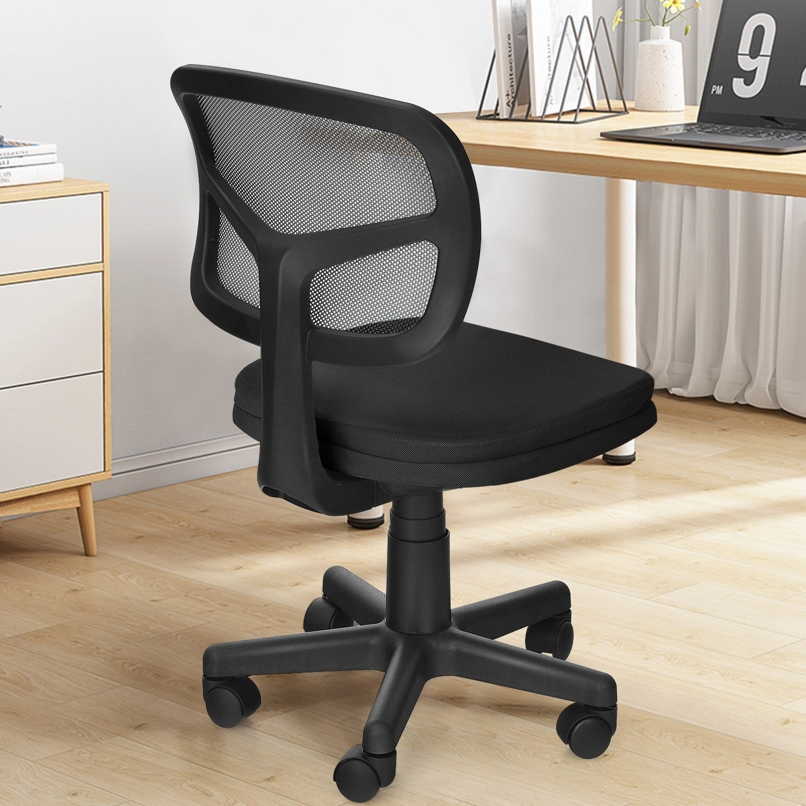 Armless Desk Chair, Low-Back Computer Chair