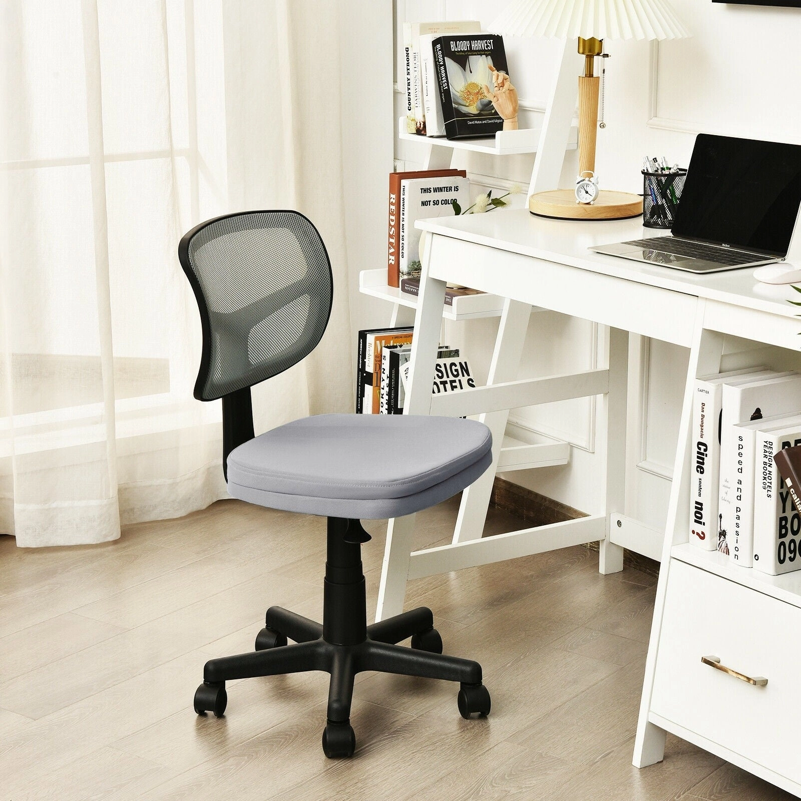 Armless Desk Chair, Low-Back Computer Chair