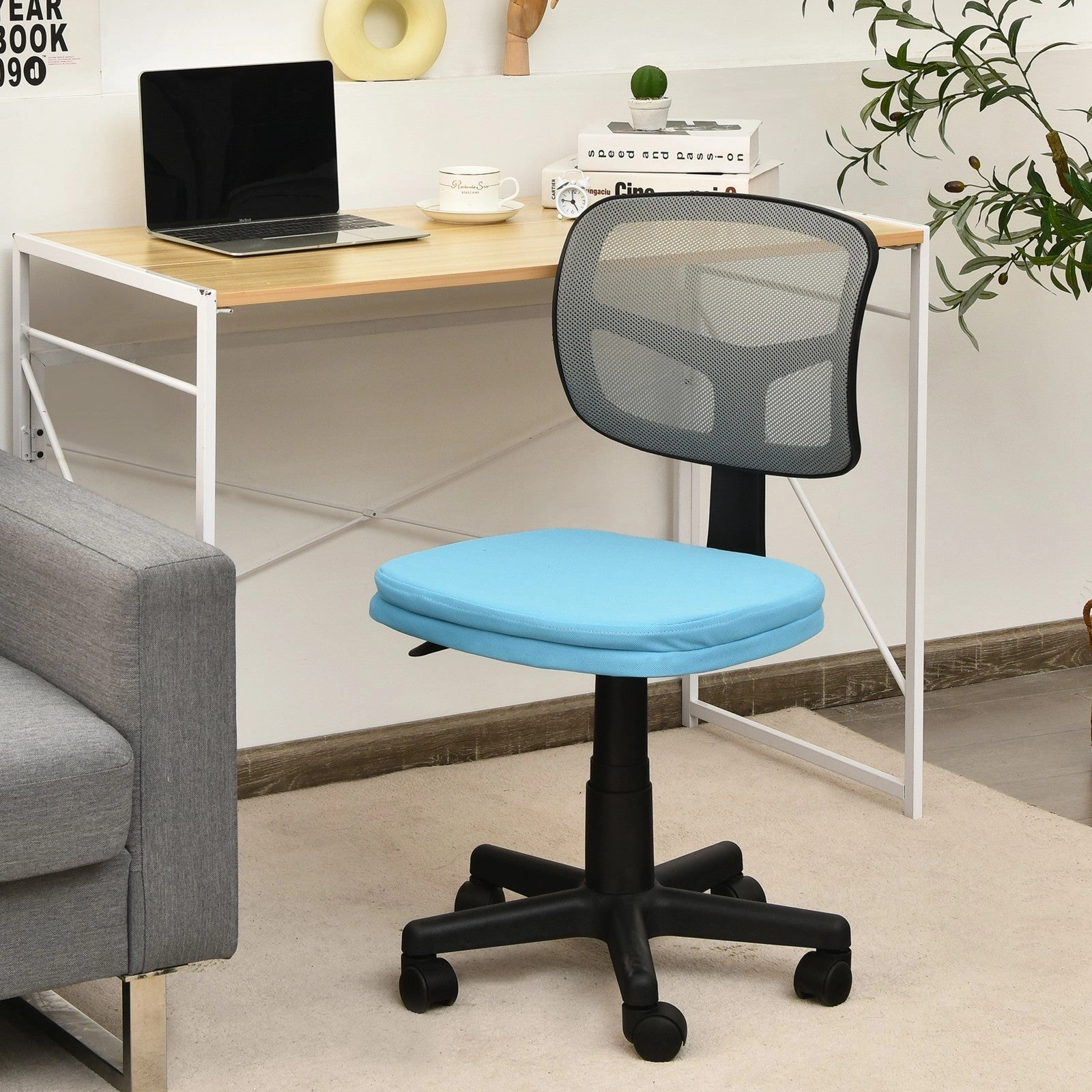 Armless Desk Chair, Low-Back Computer Chair