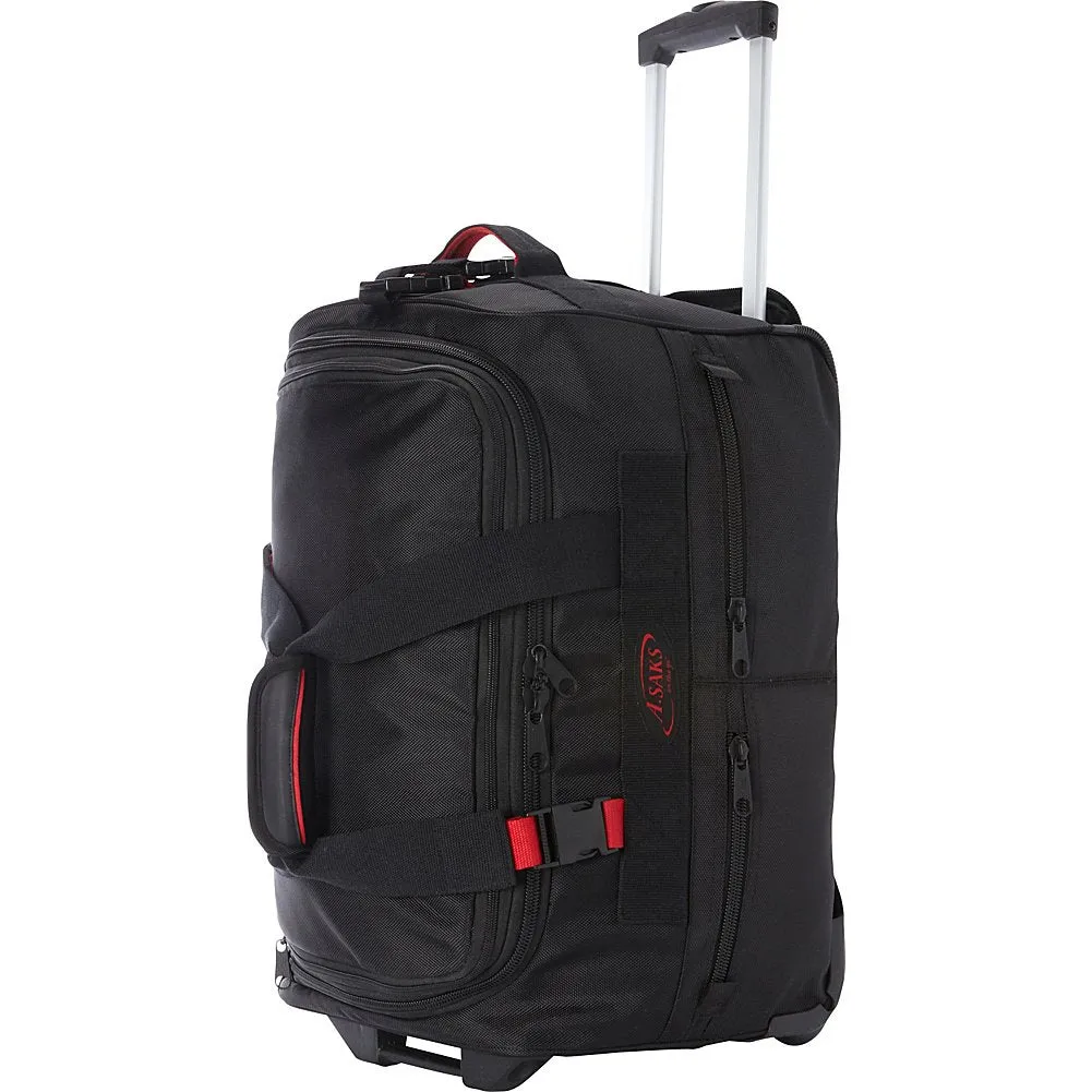 A.SAKS Rolling Trolley Duffel Bag 20-Inch Carry-On, Expandable with 2-Wheels and Telescoping Handle Bags  A. Saks