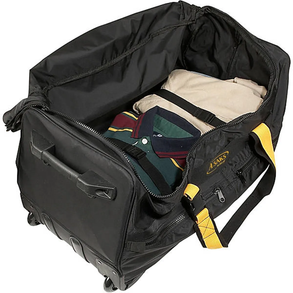 A.SAKS Rolling Trolley Duffel Bag 25-Inch Medium Check-In, Expandable with 2-Wheels and Telescoping Handle Bags  A. Saks