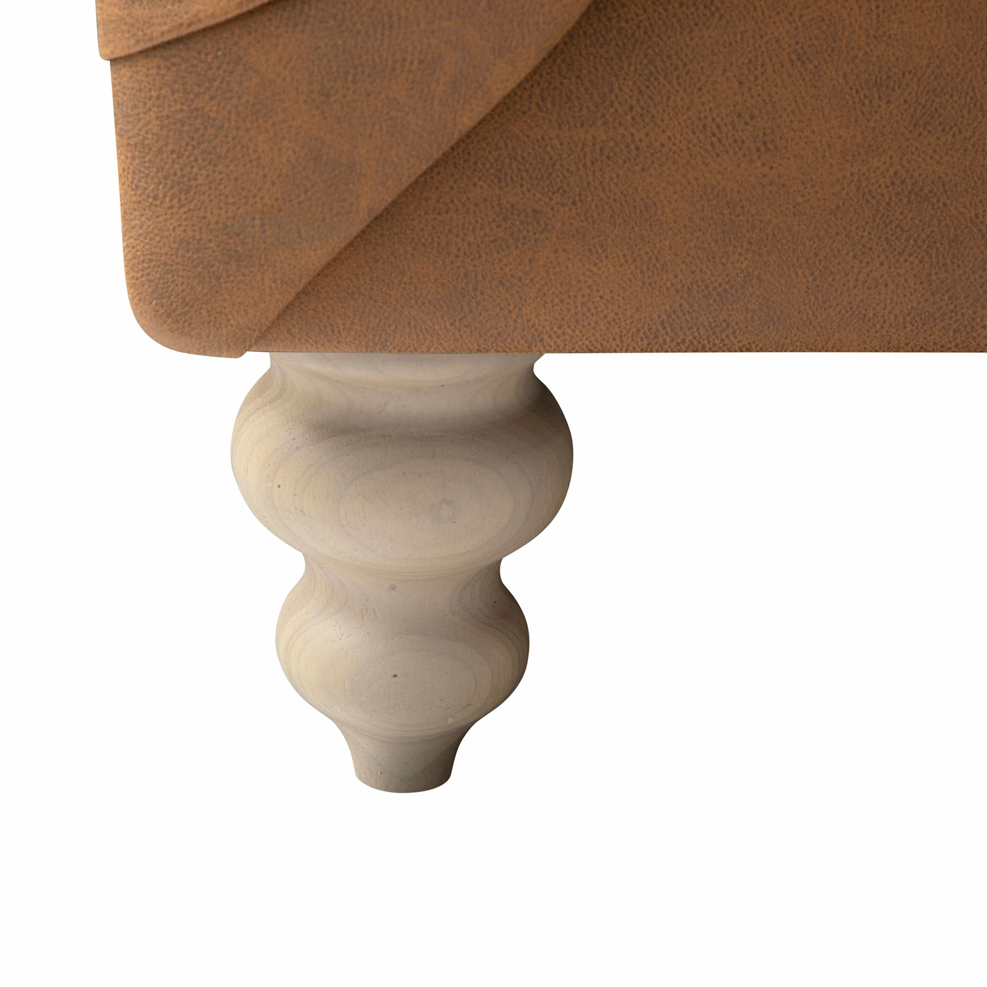 Ashby Chesterfield 2-Seater Sofa, Tan Faux Leather