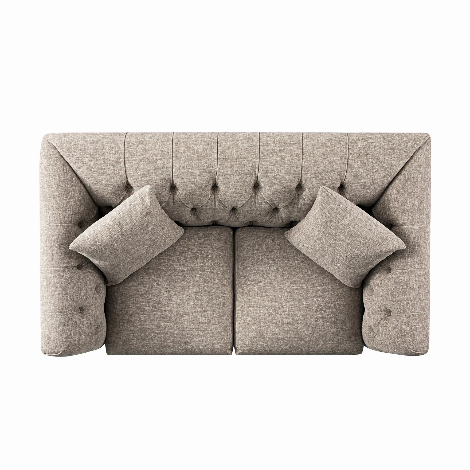 Ashby Chesterfield 2-Seater Sofa, Taupe Chenille
