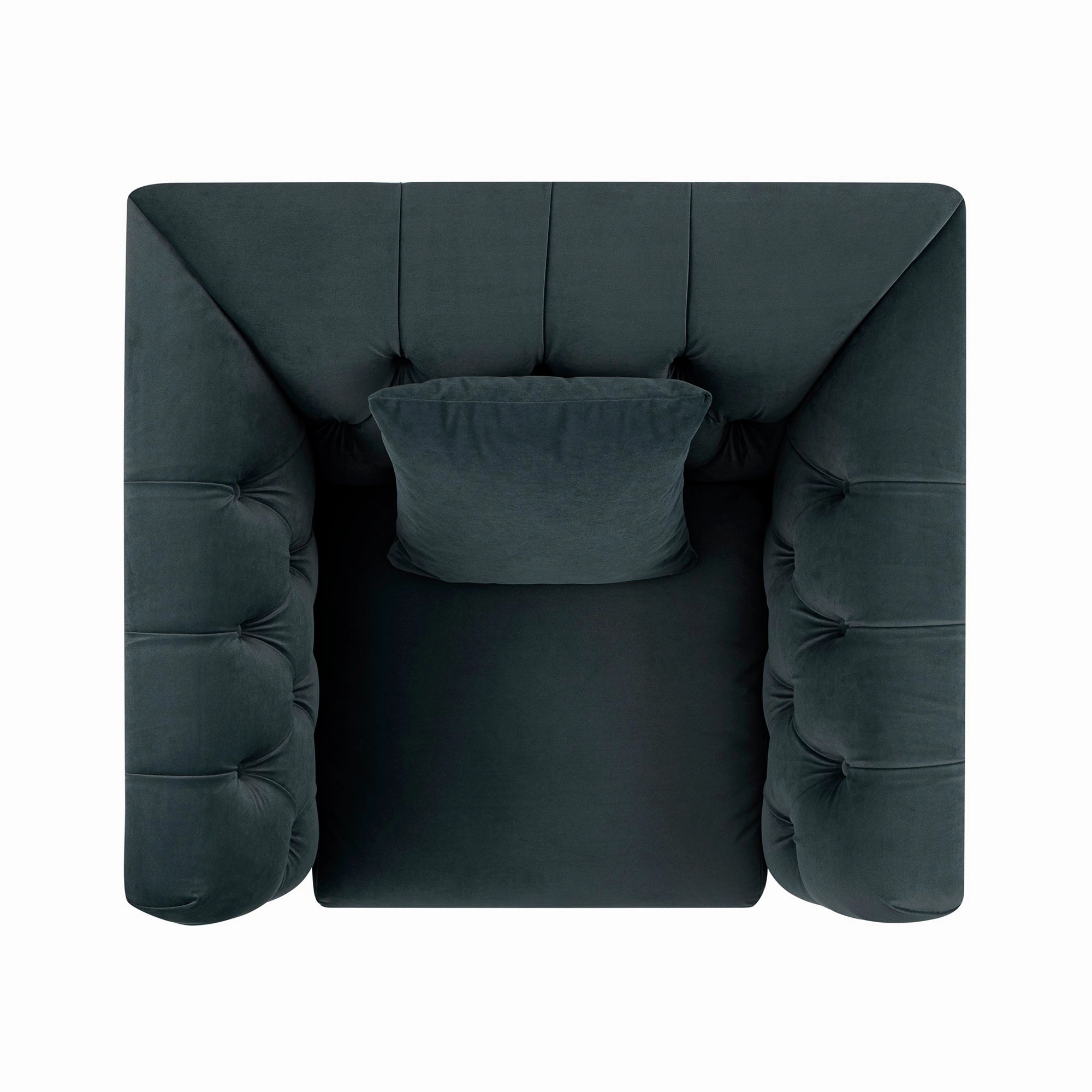 Ashby Chesterfield Armchair, Aegean Blue Velvet