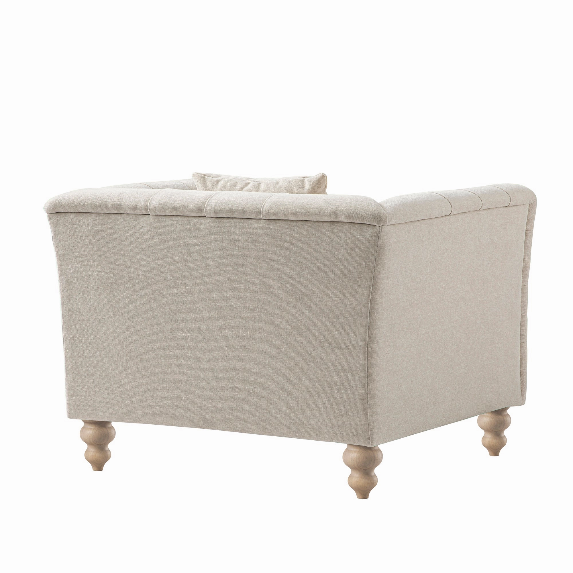 Ashby Chesterfield Armchair, Oatmeal Chenille