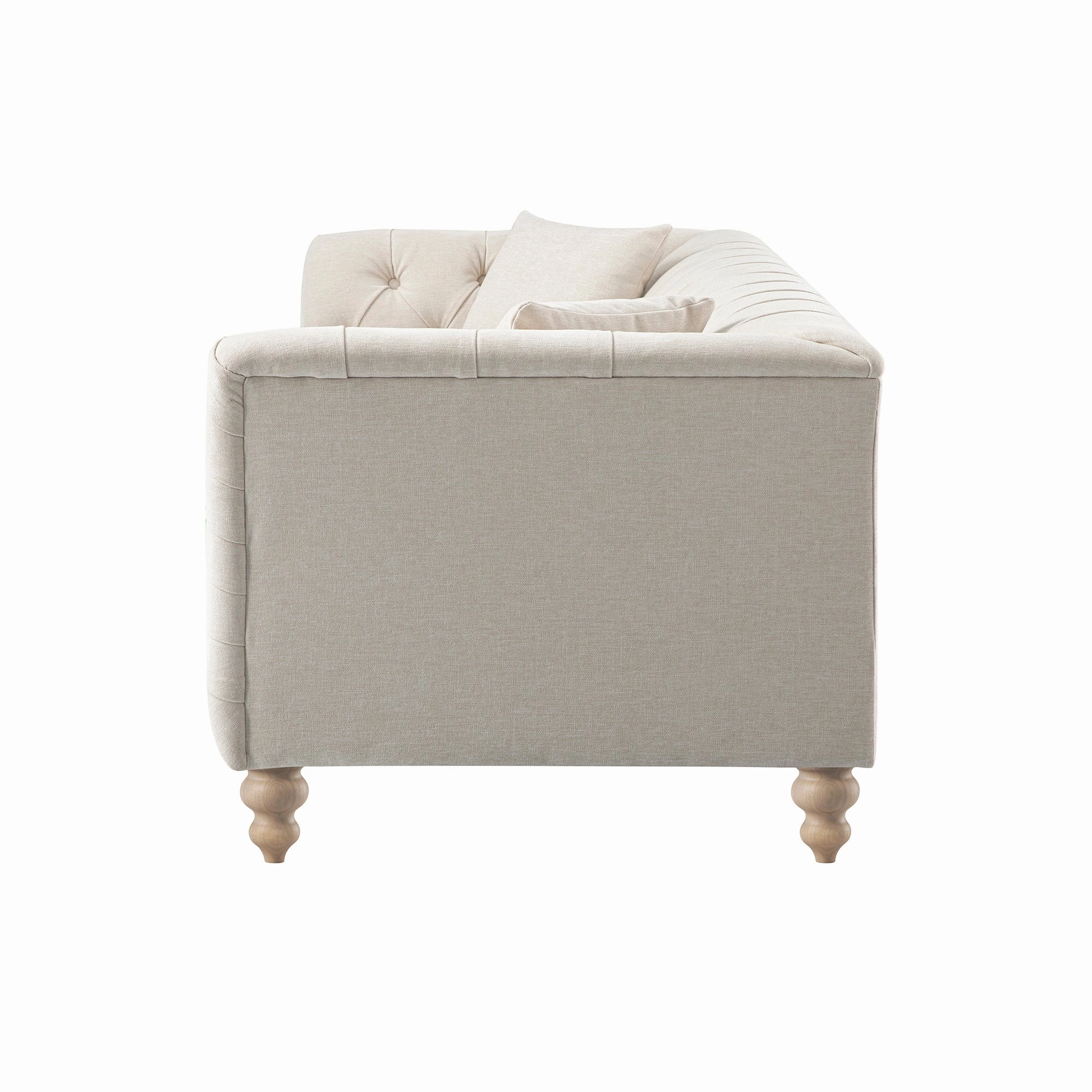 Ashby Chesterfield Large 3-Seater Sofa, Oatmeal Chenille